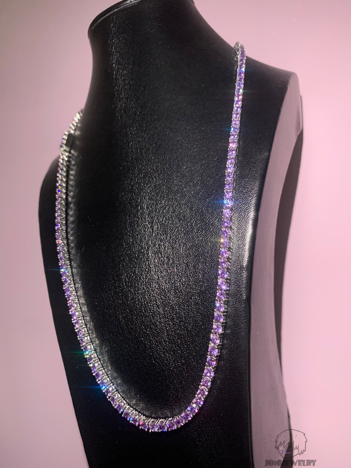 3mm 925 Silver Purple Tennis Chain