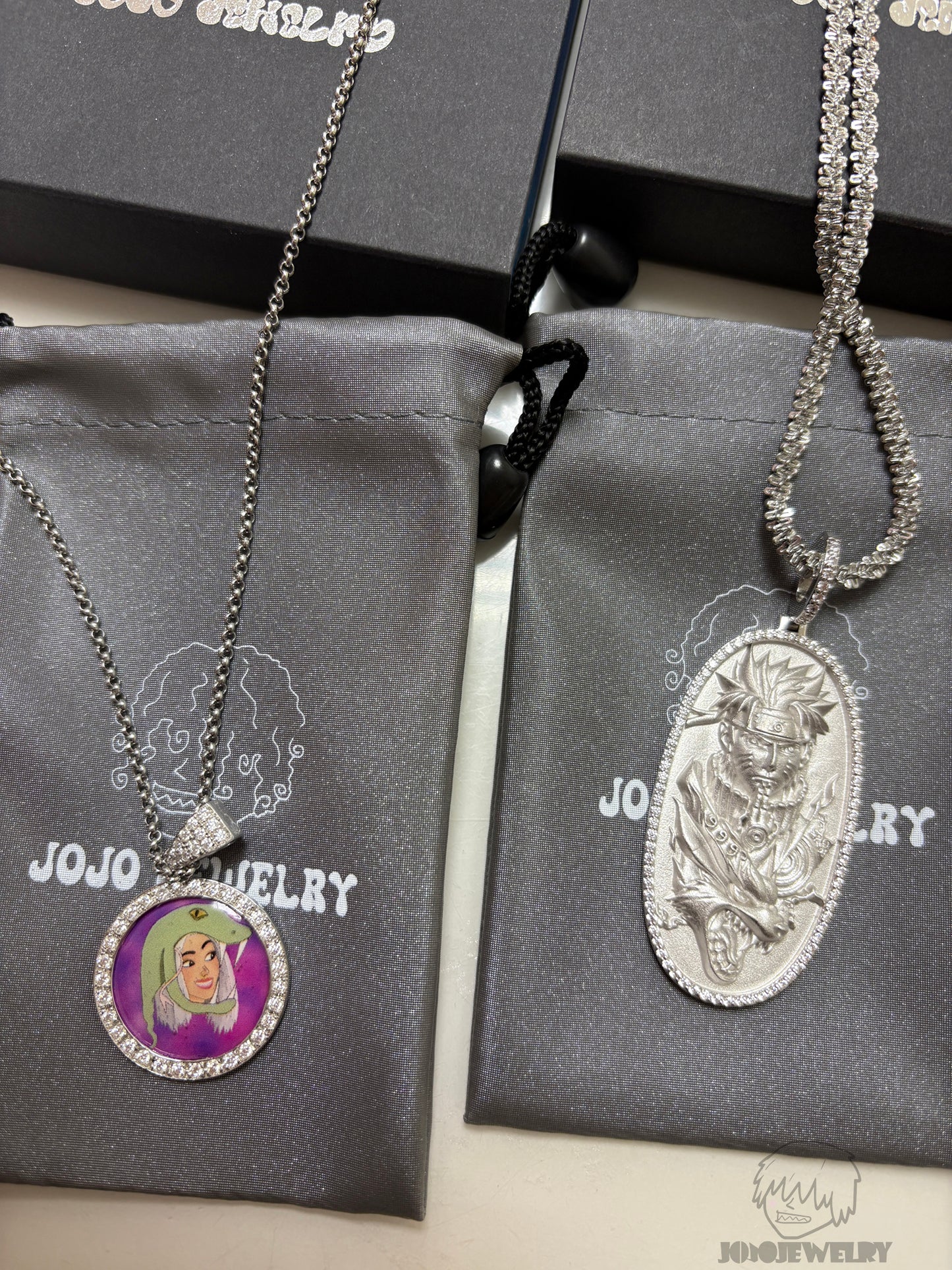 Naruto Nine-Tails Dragon Medallion Pendant 鑽框 鳴人九尾之力 浮雕吊墜