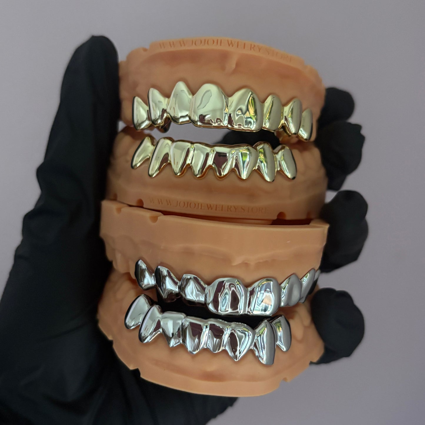 14K Gold & Silver Plain Grillz