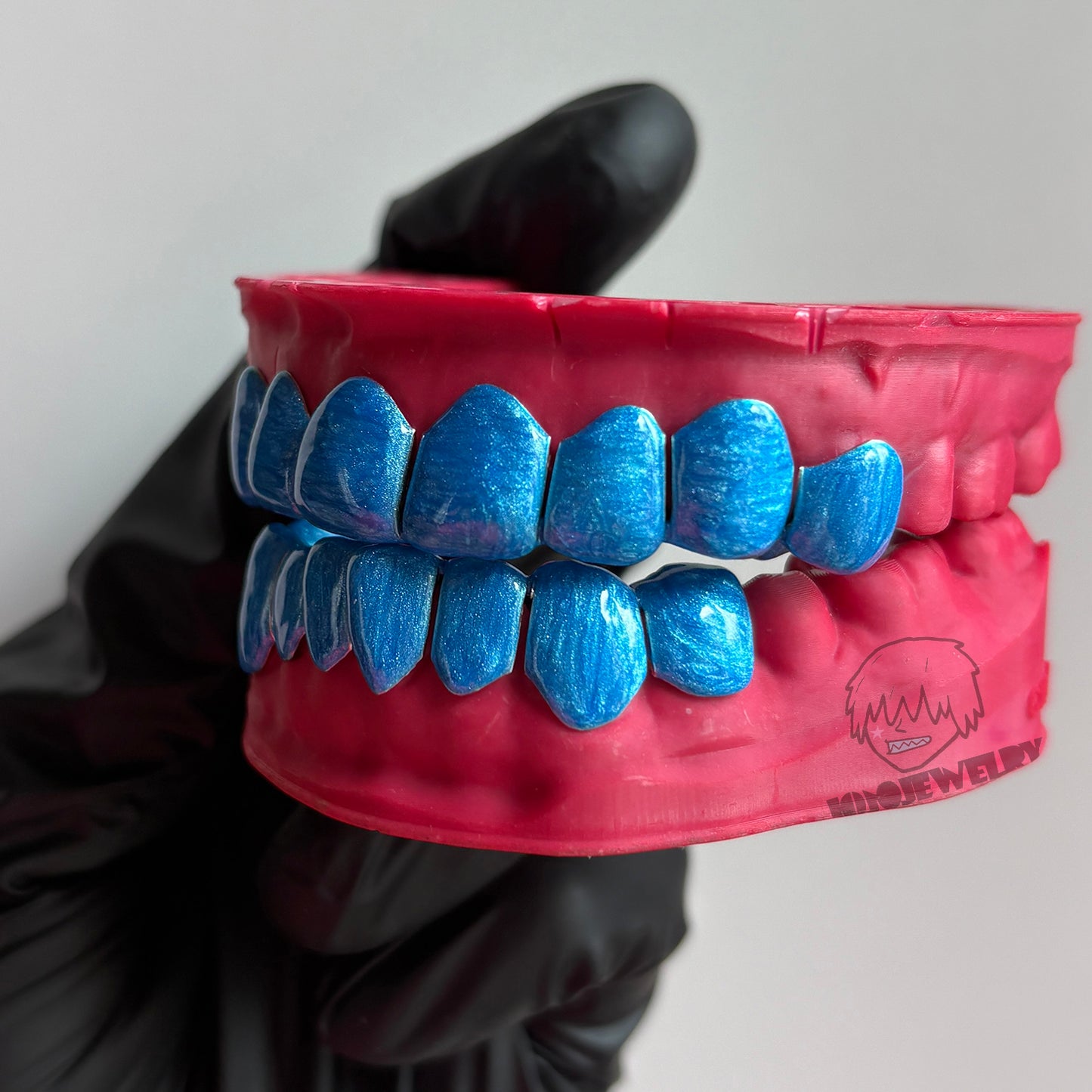 Ocean Blue Enamel Effect Grillz