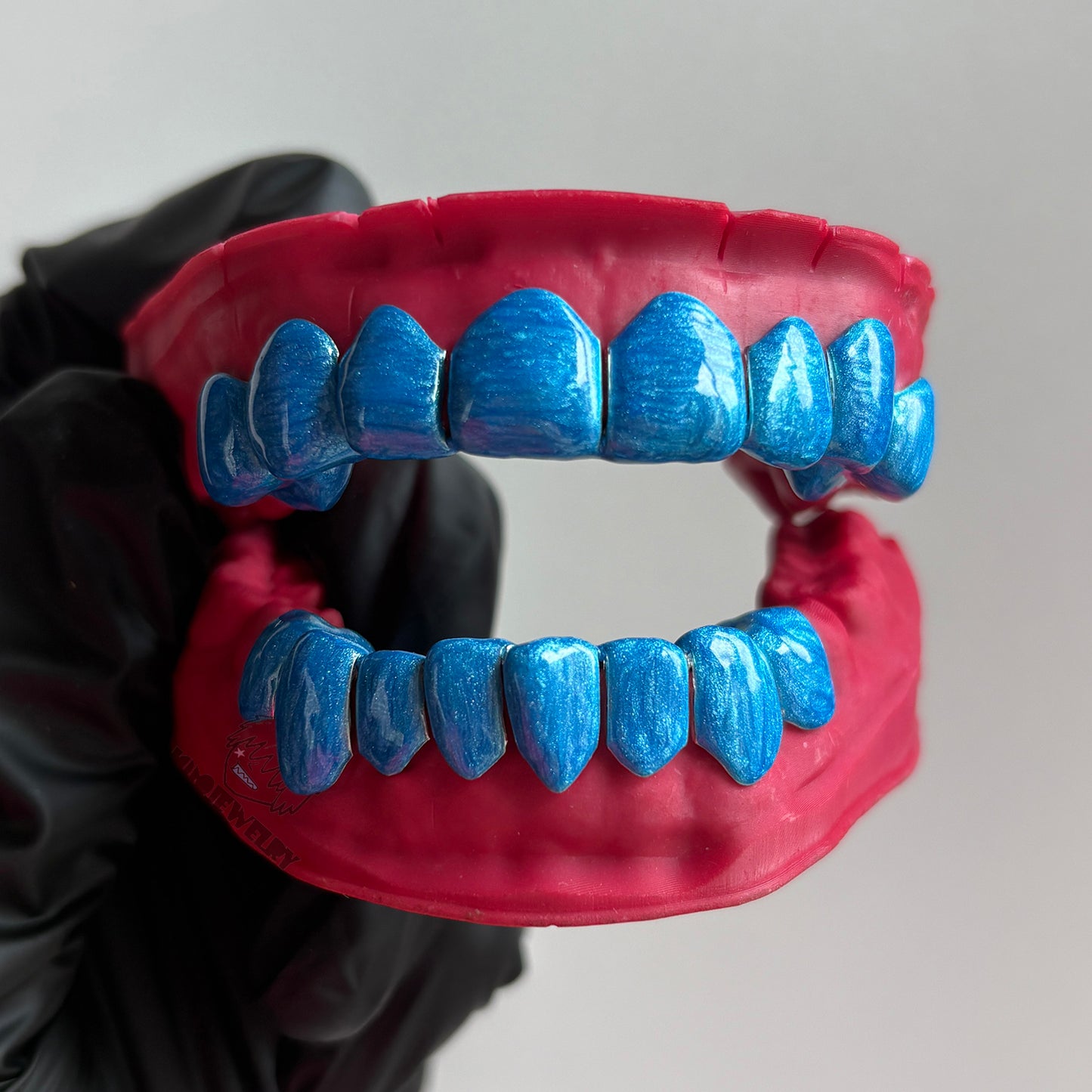 Ocean Blue Enamel Effect Grillz