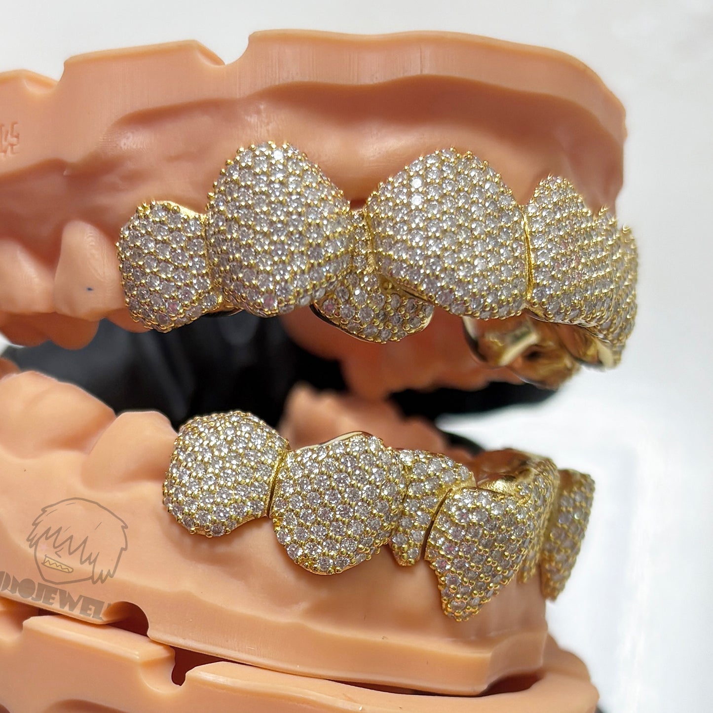 14K Gold Perm Cut  Iced VVS Moissanite Grillz