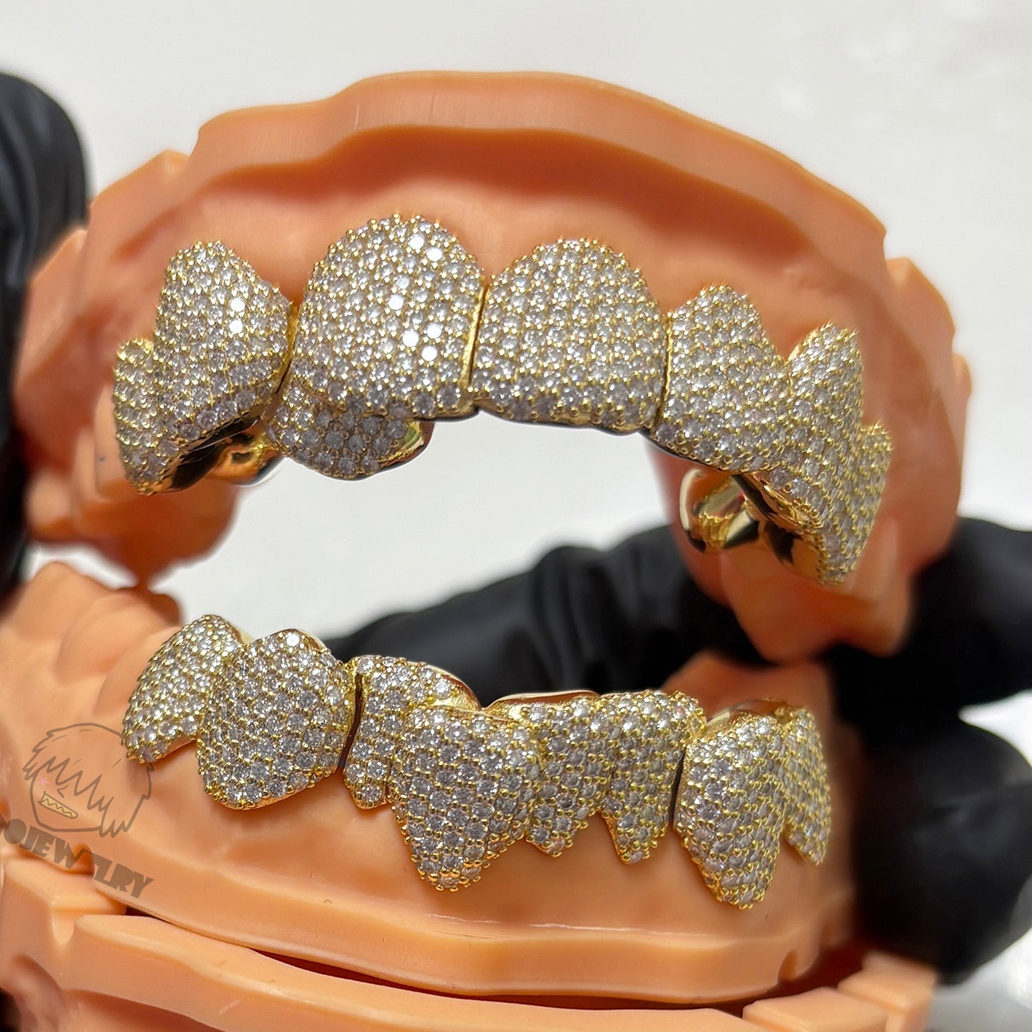 14K Gold Perm Cut  Iced VVS Moissanite Grillz