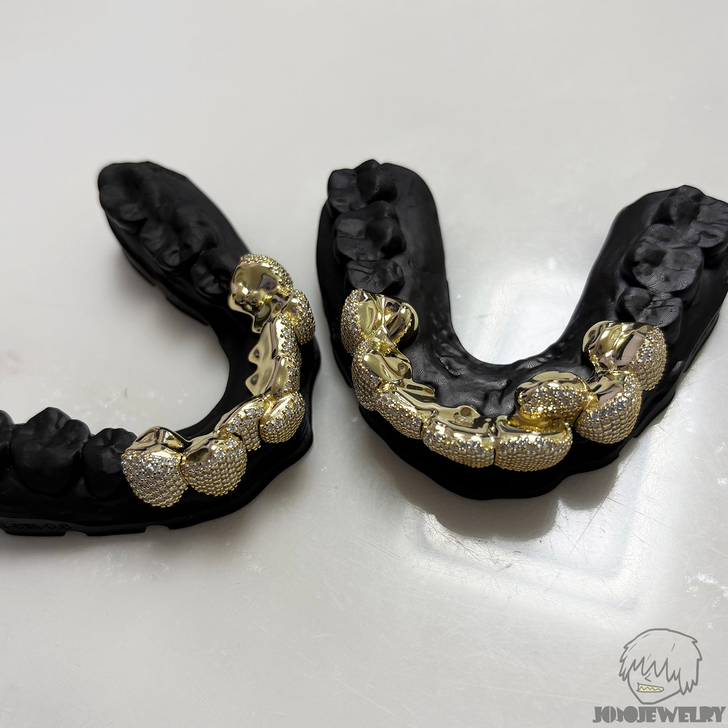 14K Gold Perm Cut  Iced VVS Moissanite Grillz