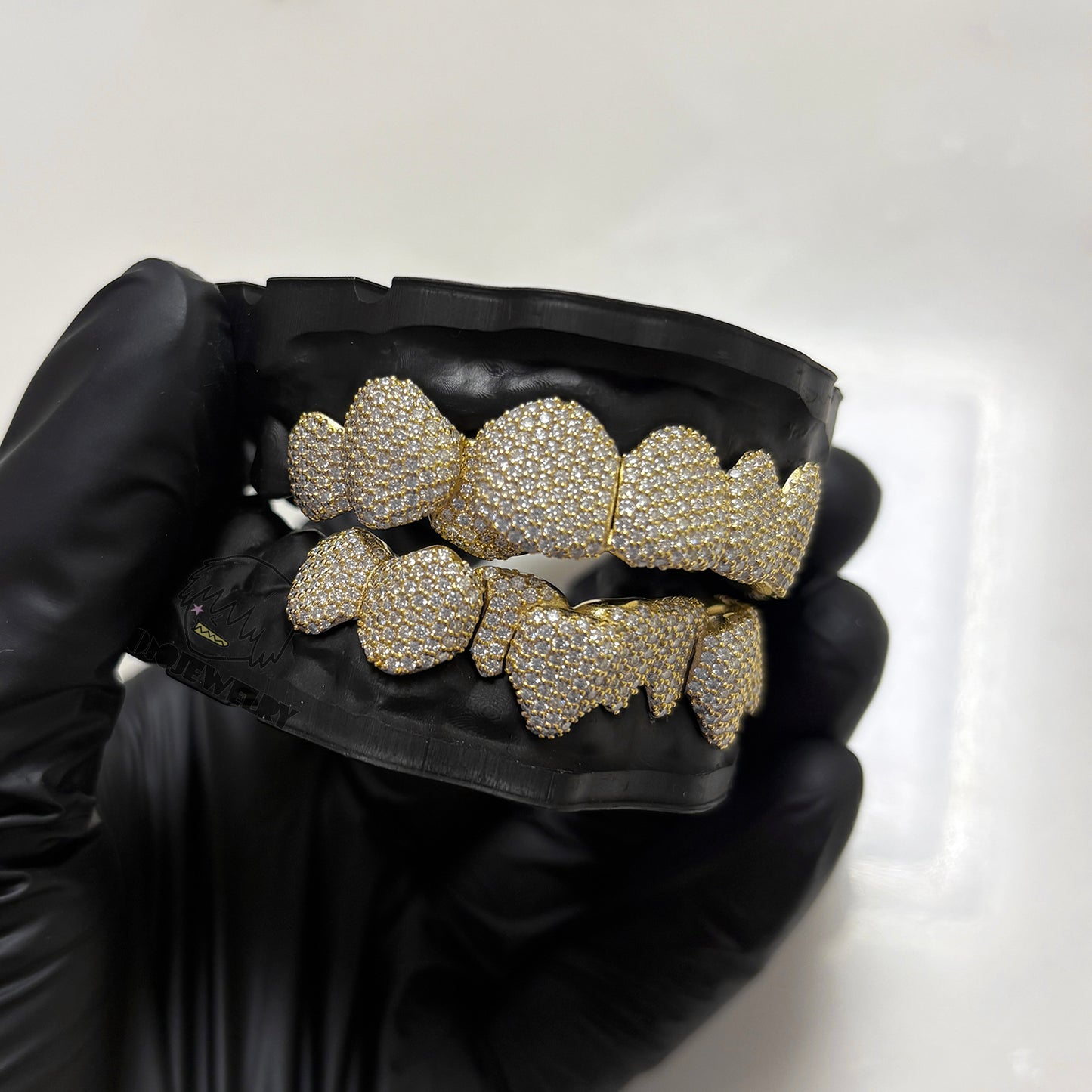14K Gold Perm Cut  Iced VVS Moissanite Grillz
