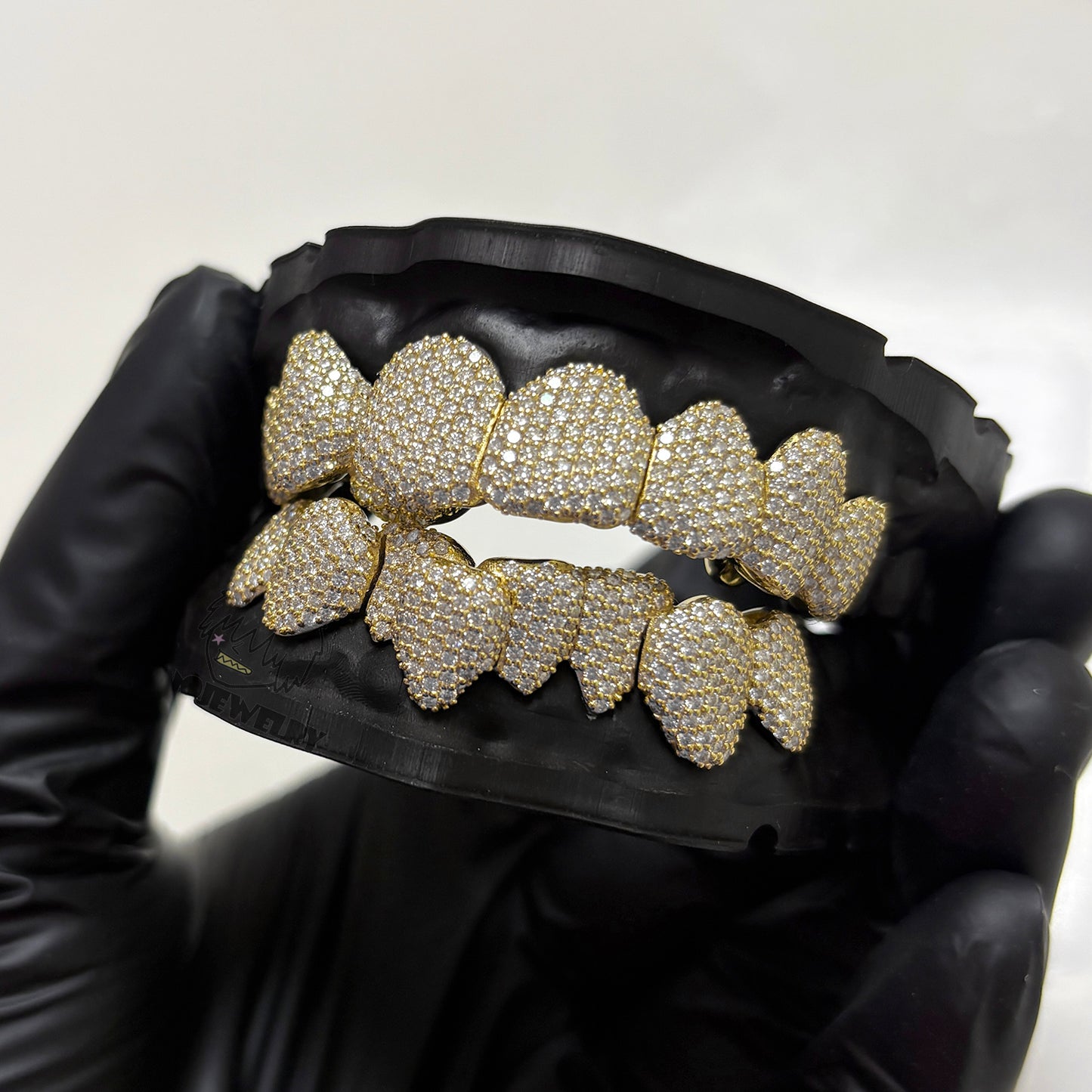 14K Gold Perm Cut  Iced VVS Moissanite Grillz