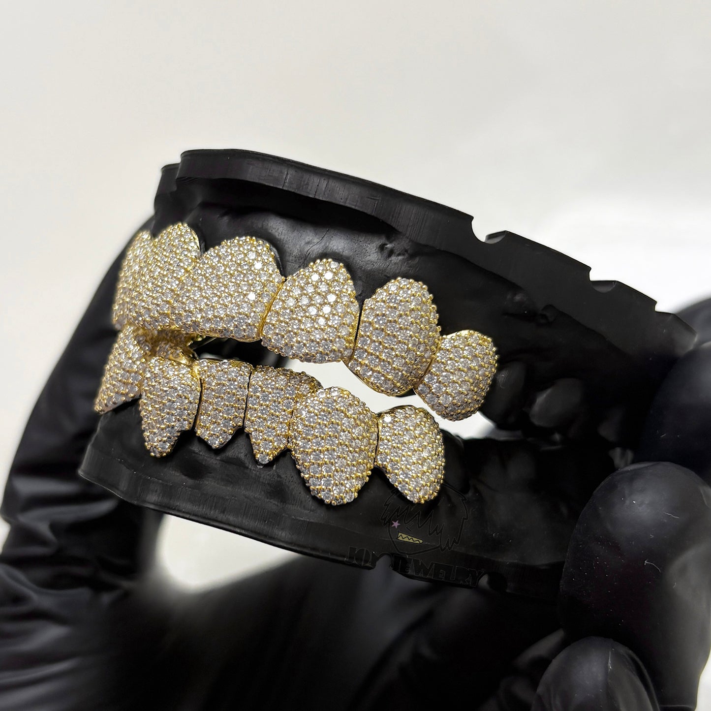 14K Gold Perm Cut  Iced VVS Moissanite Grillz