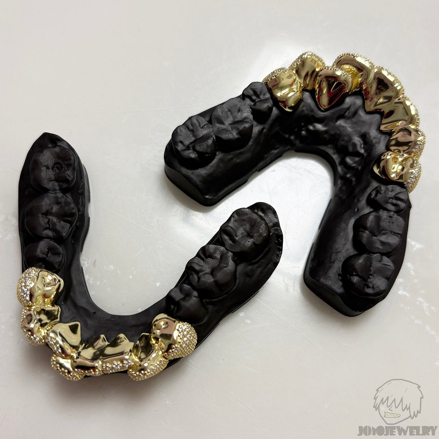14K Gold Perm Cut  Iced VVS Moissanite Grillz