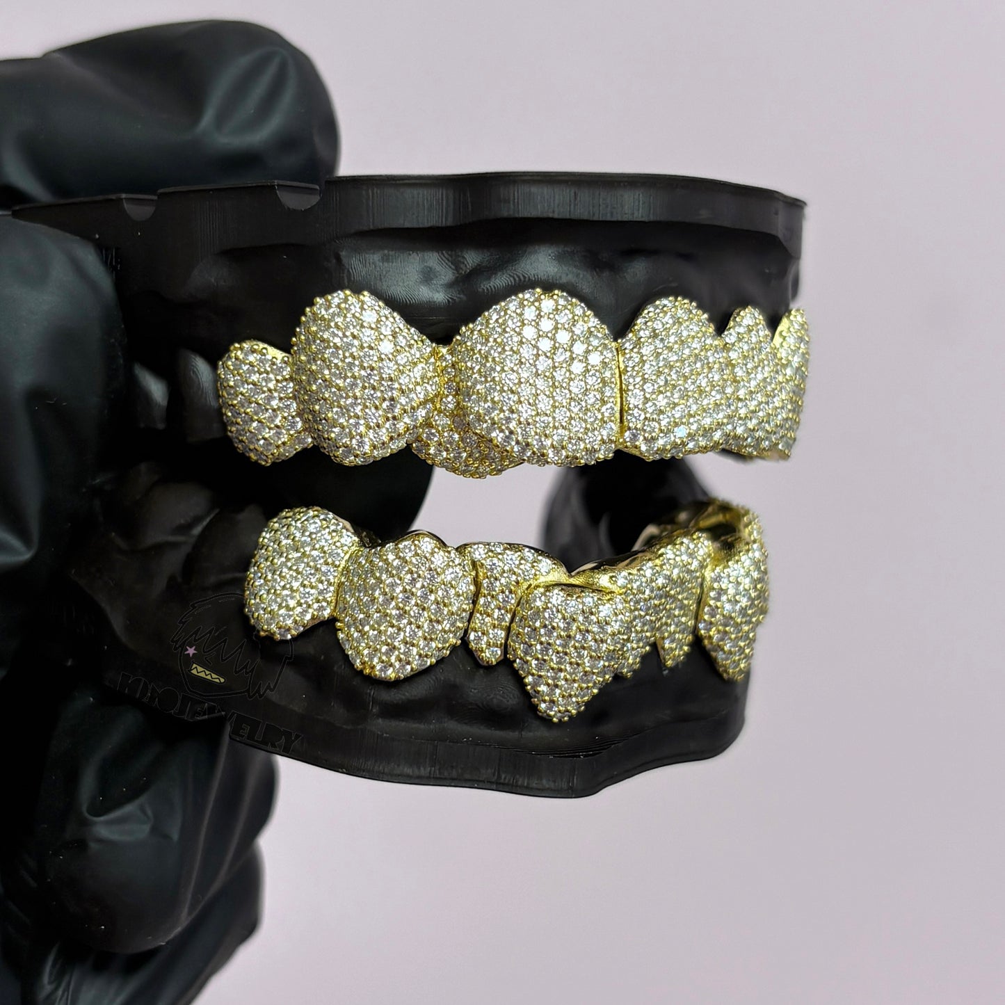 14K Gold Perm Cut  Iced VVS Moissanite Grillz