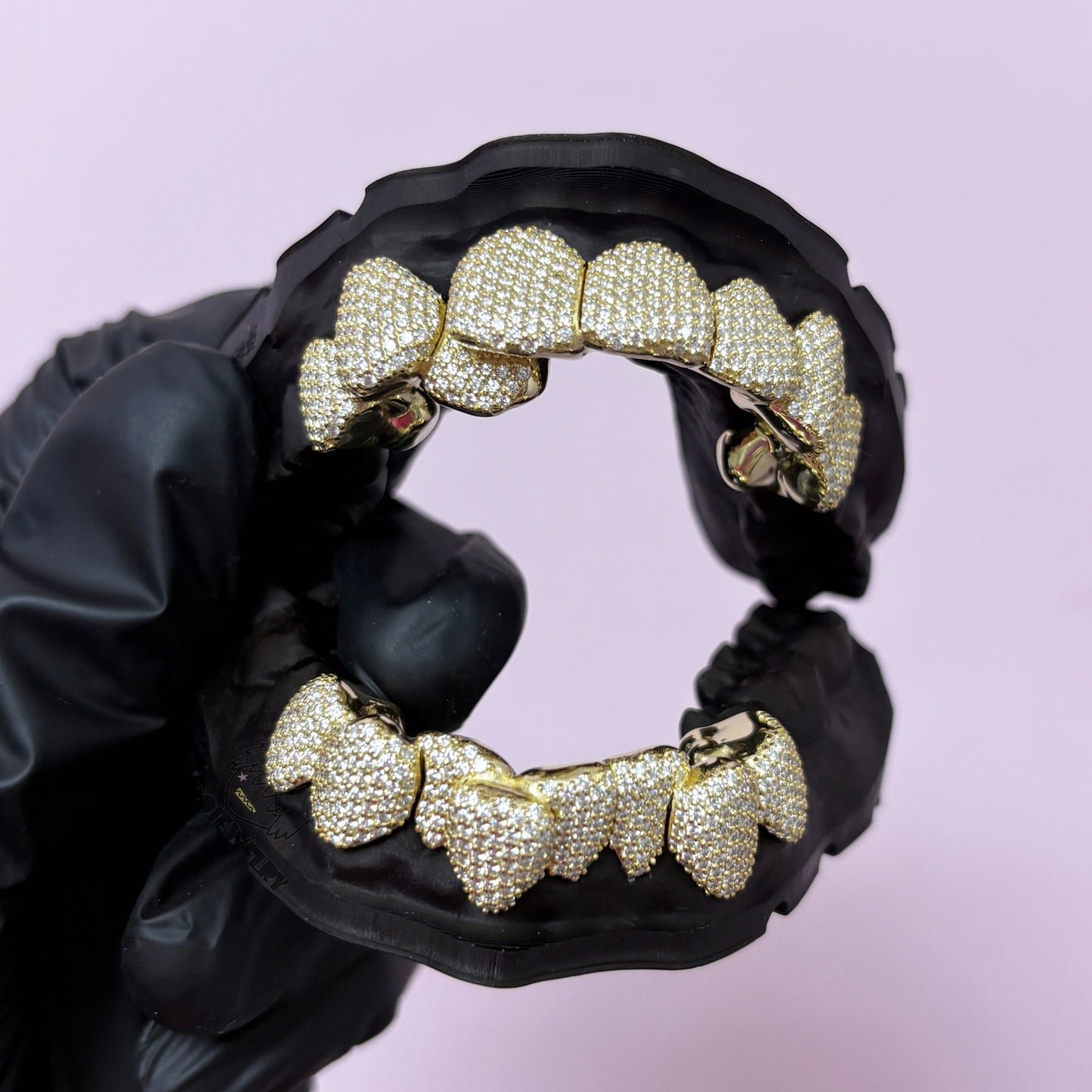 14K Gold Perm Cut  Iced VVS Moissanite Grillz