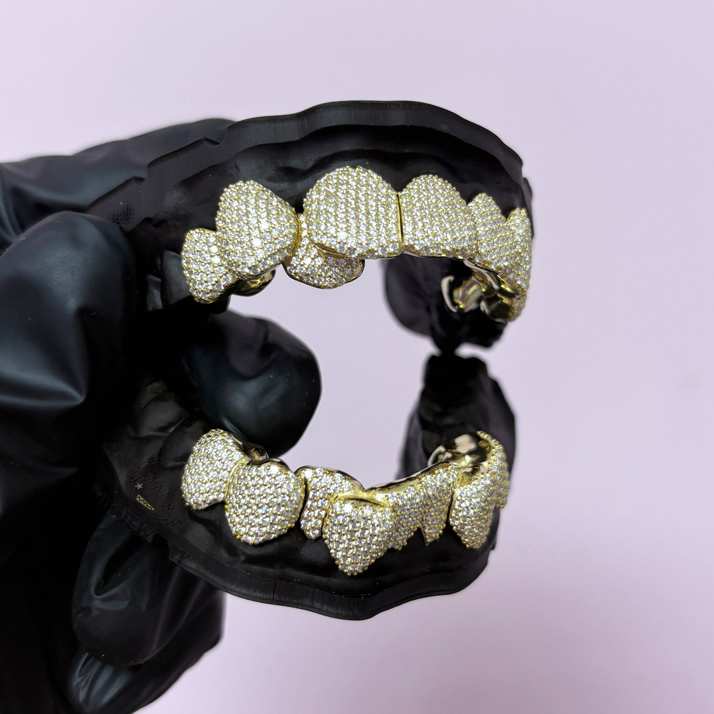 14K Gold Perm Cut  Iced VVS Moissanite Grillz