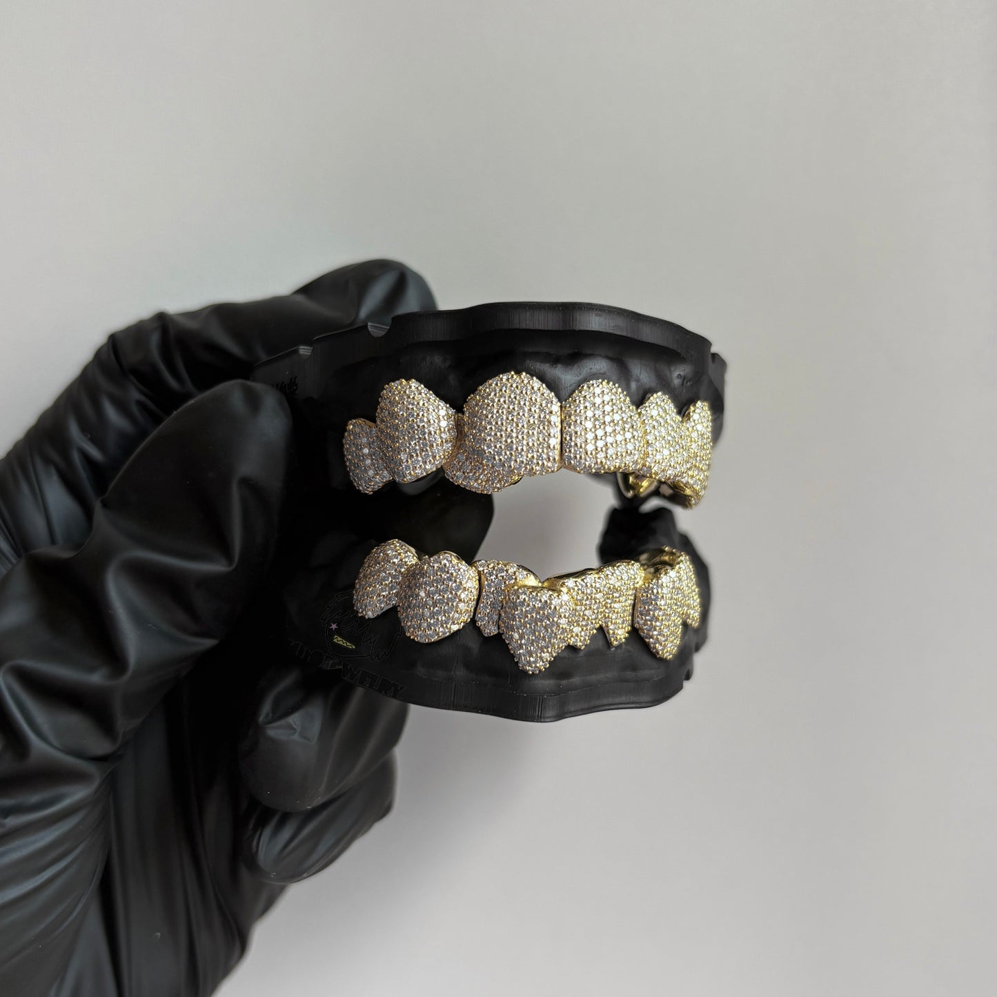 14K Gold Perm Cut  Iced VVS Moissanite Grillz