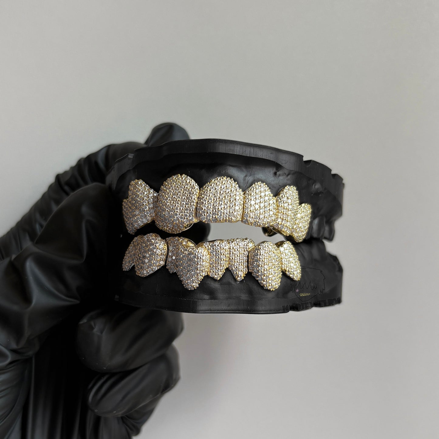 14K Gold Perm Cut  Iced VVS Moissanite Grillz