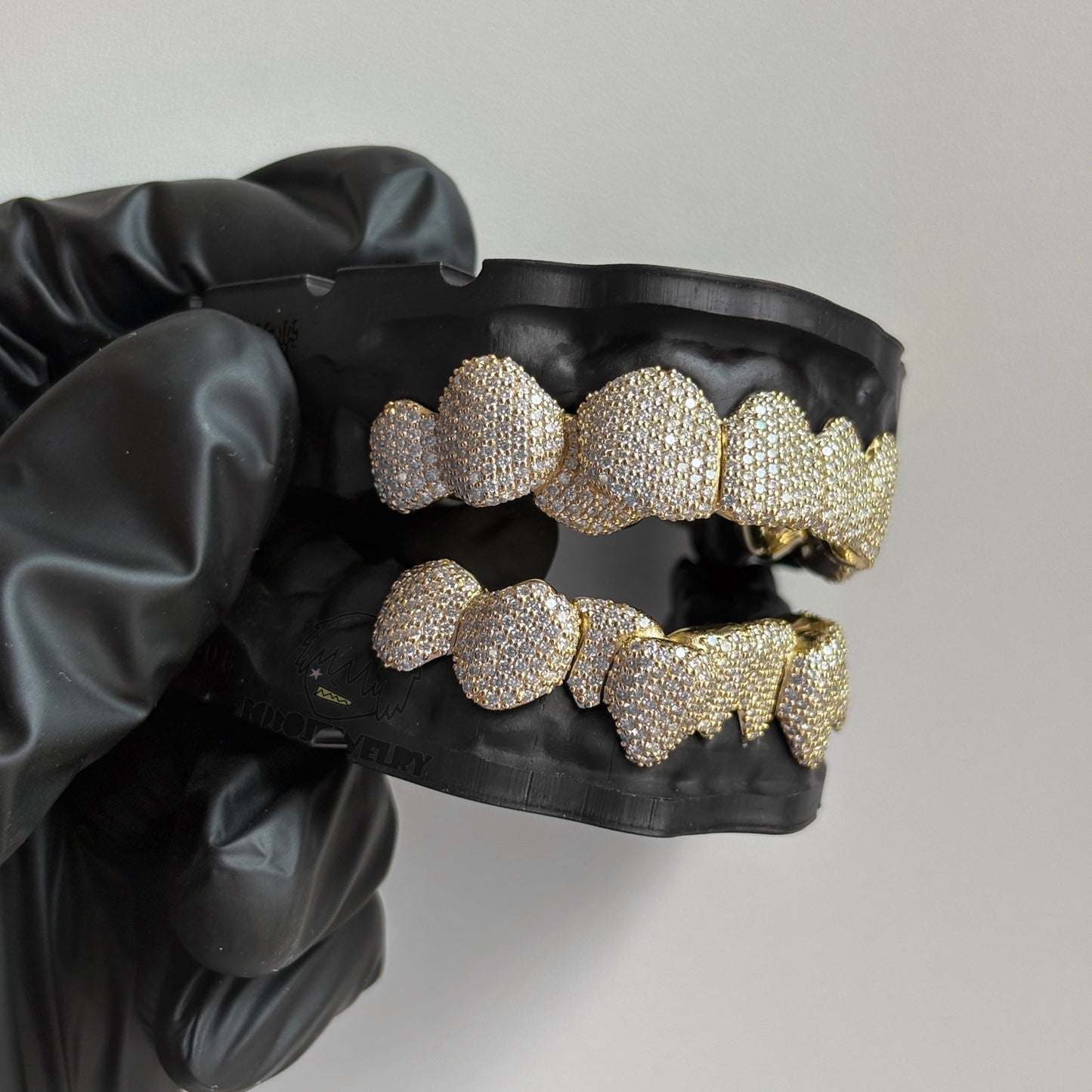 14K Gold Perm Cut  Iced VVS Moissanite Grillz