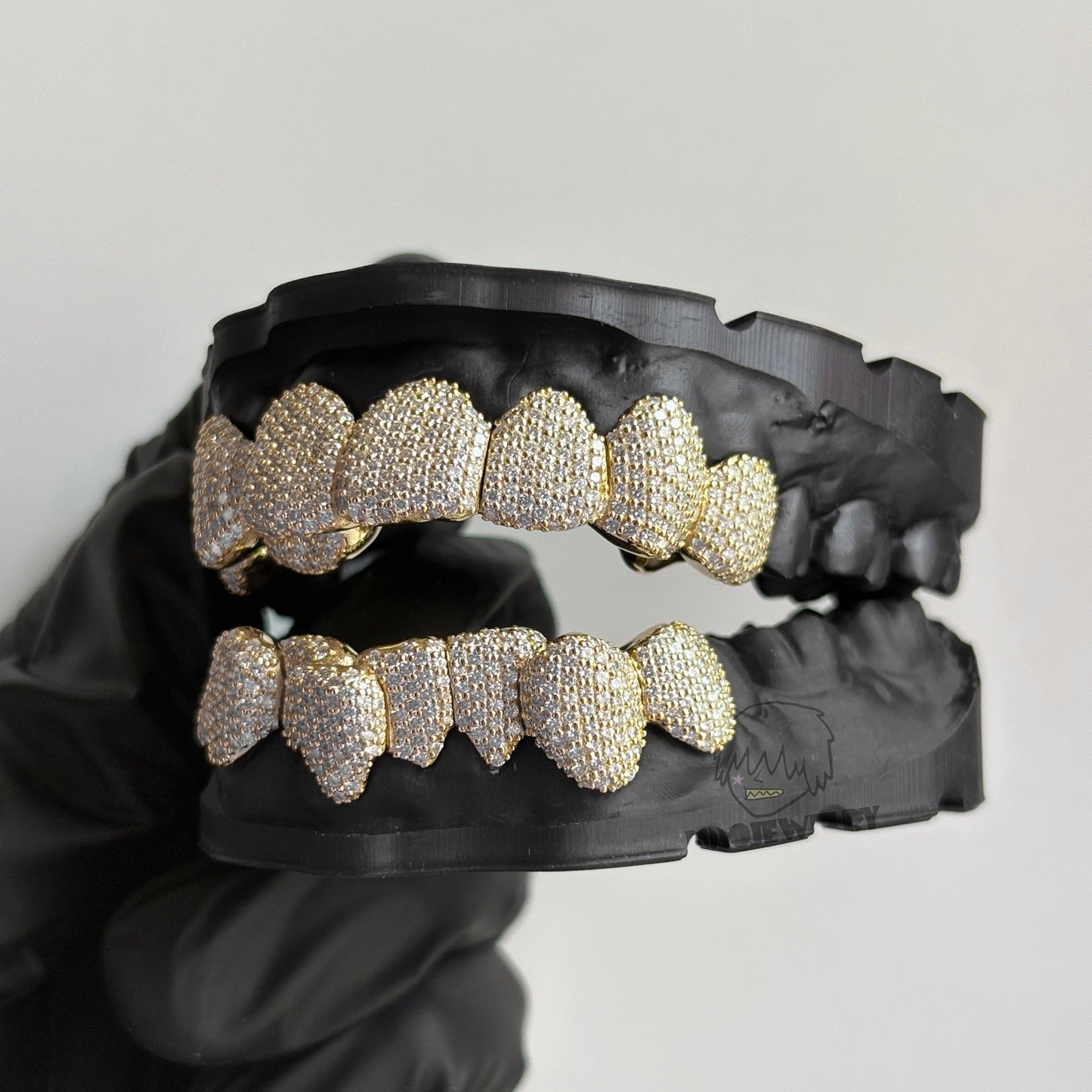 14K Gold Perm Cut  Iced VVS Moissanite Grillz