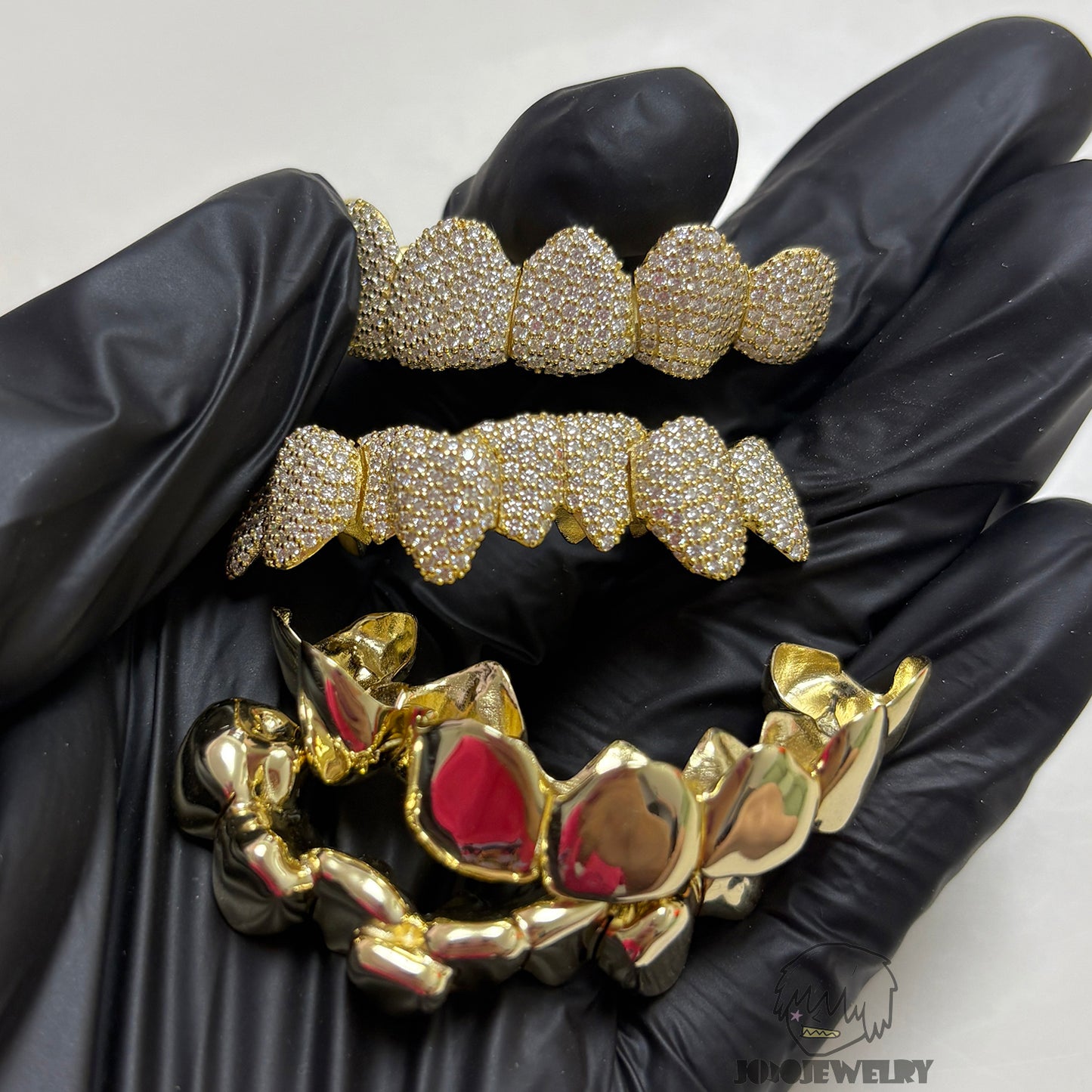 14K Gold Perm Cut  Iced VVS Moissanite Grillz