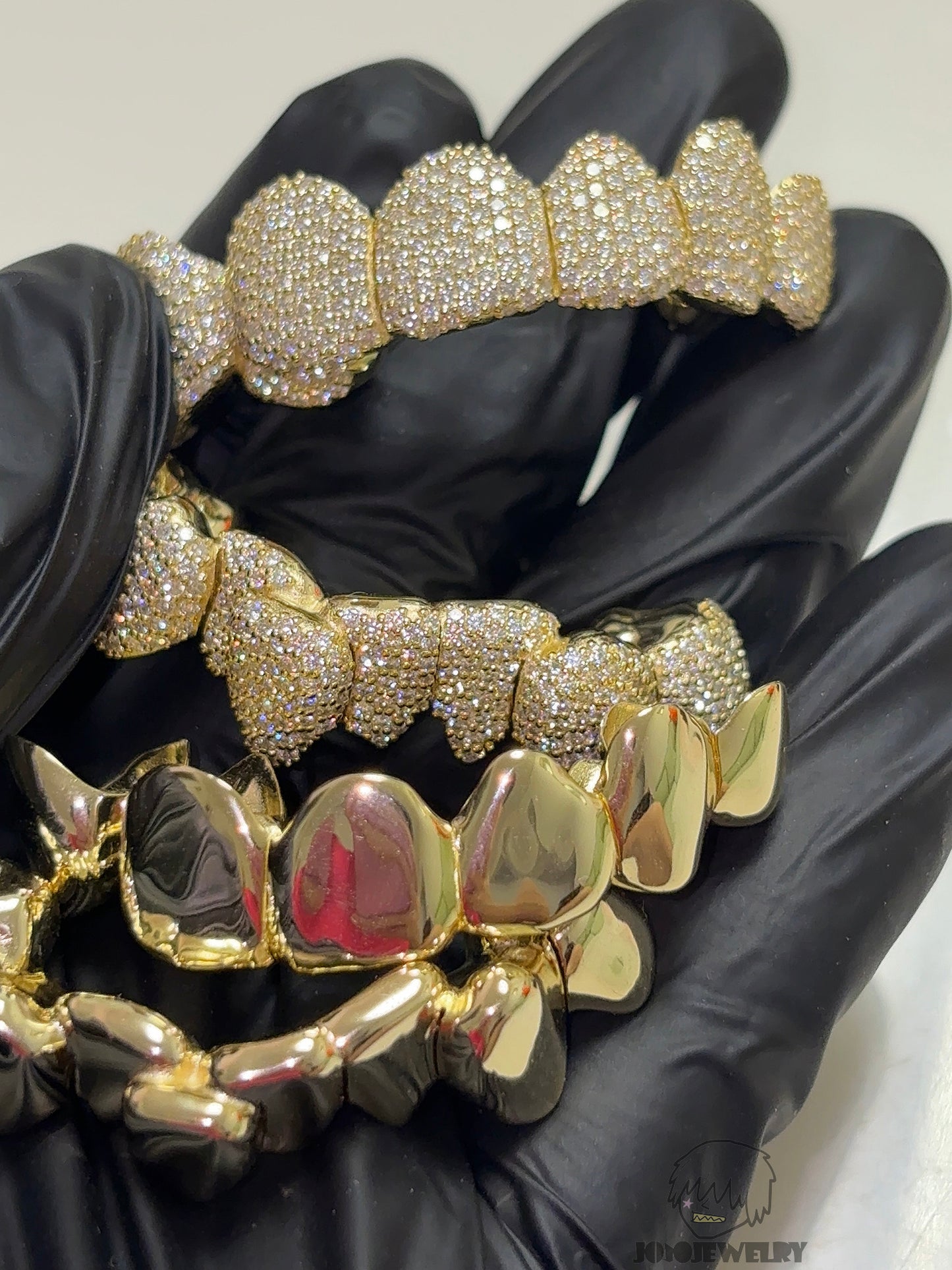 14K Gold Perm Cut  Iced VVS Moissanite Grillz