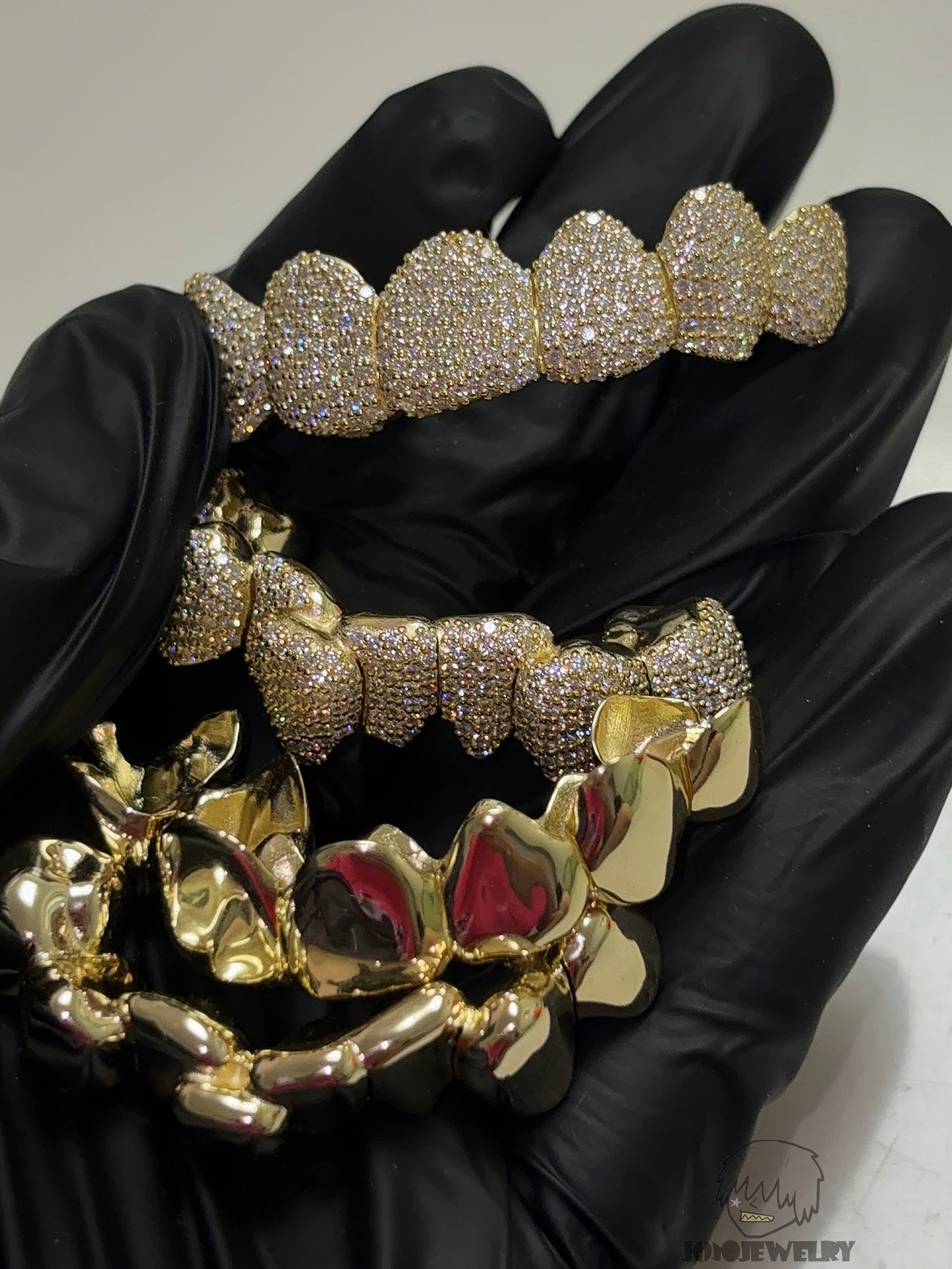 14K Gold Perm Cut  Iced VVS Moissanite Grillz