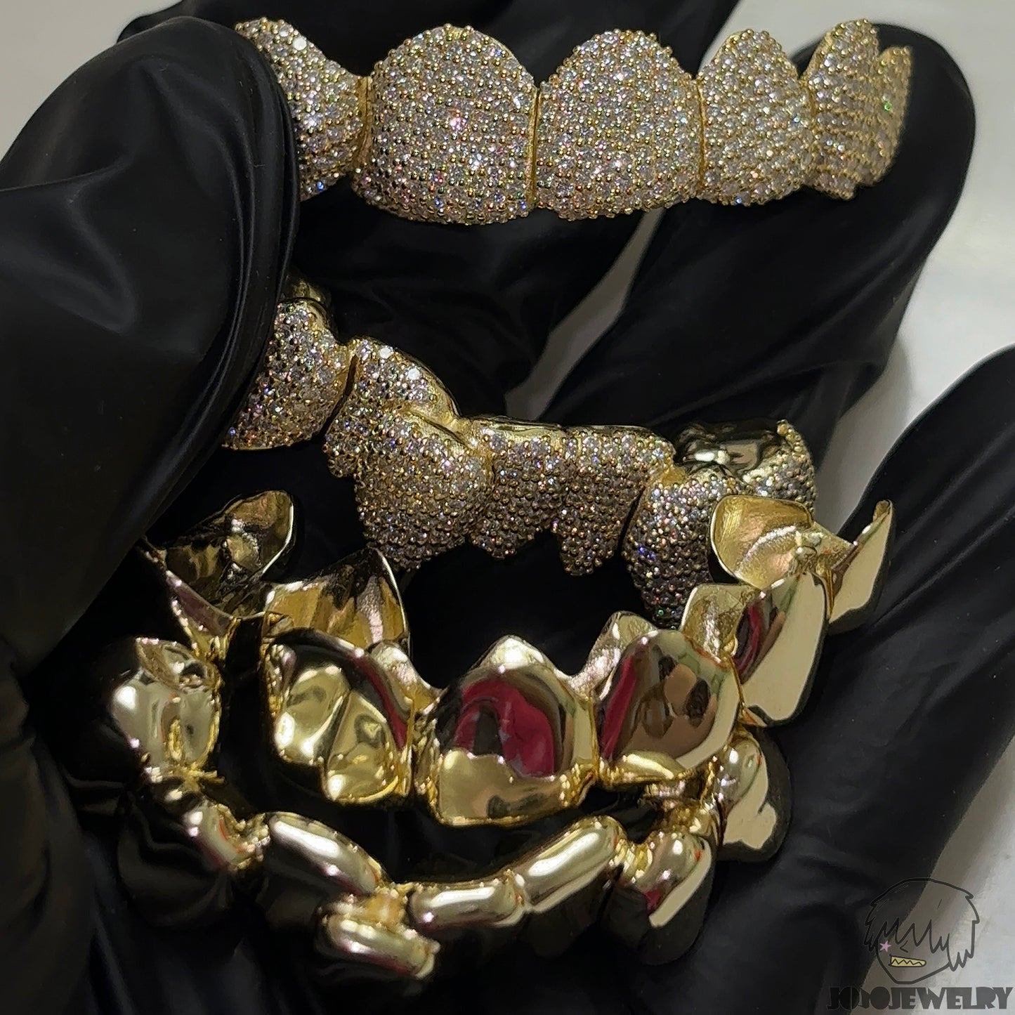 14K Gold Perm Cut  Iced VVS Moissanite Grillz