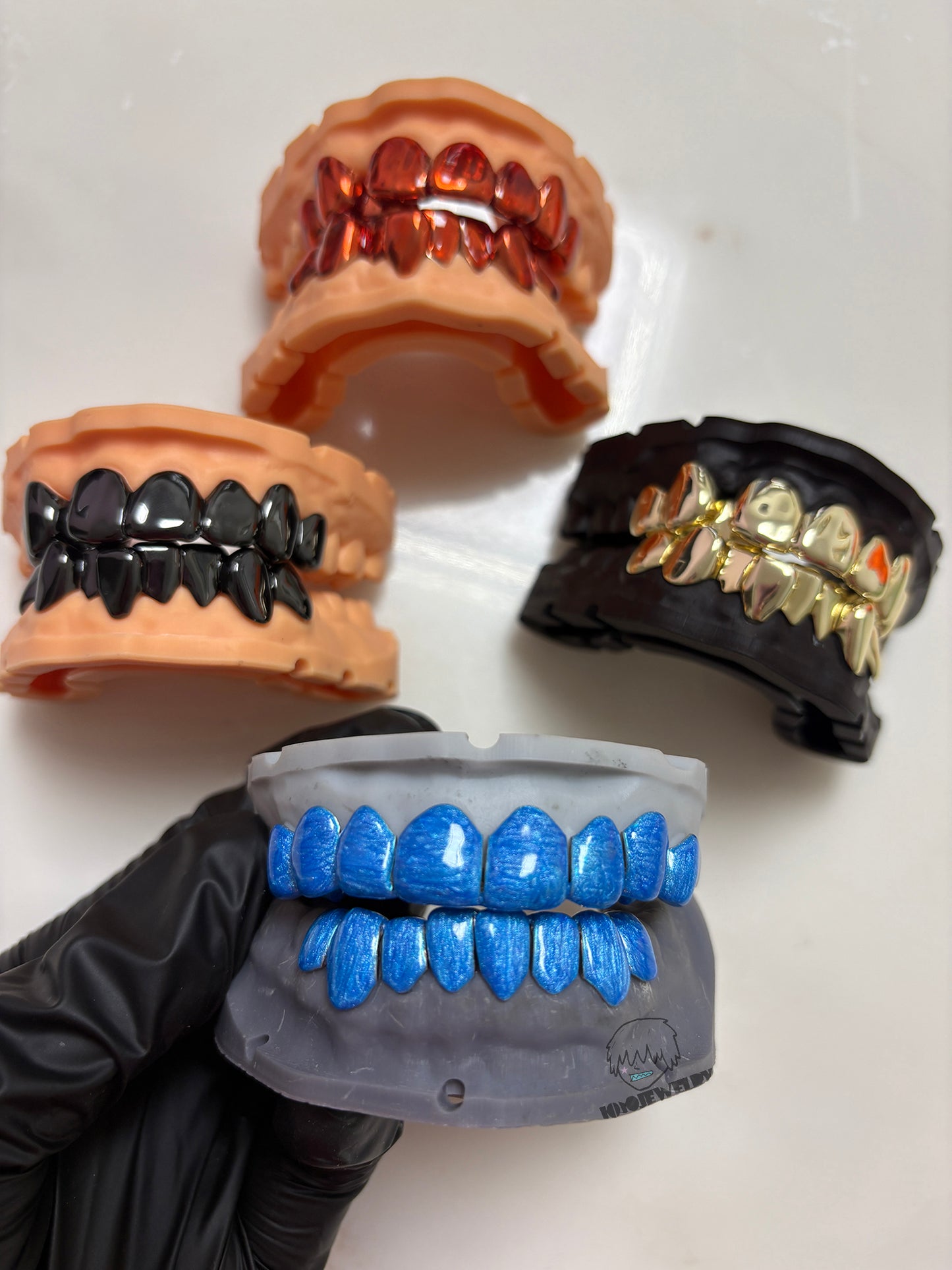 Ocean Blue Enamel Effect Grillz