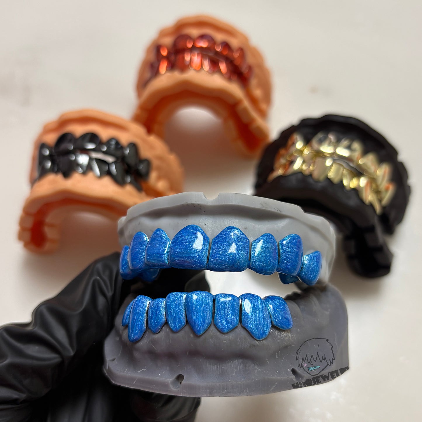 Ocean Blue Enamel Effect Grillz