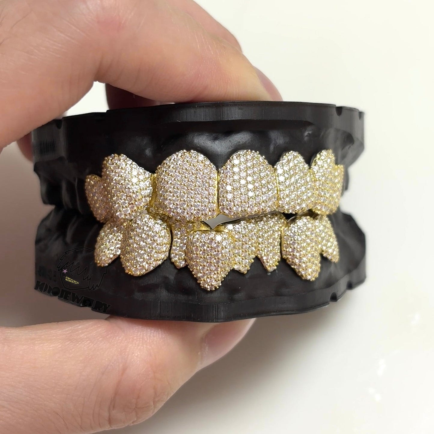 14K Gold Perm Cut  Iced VVS Moissanite Grillz