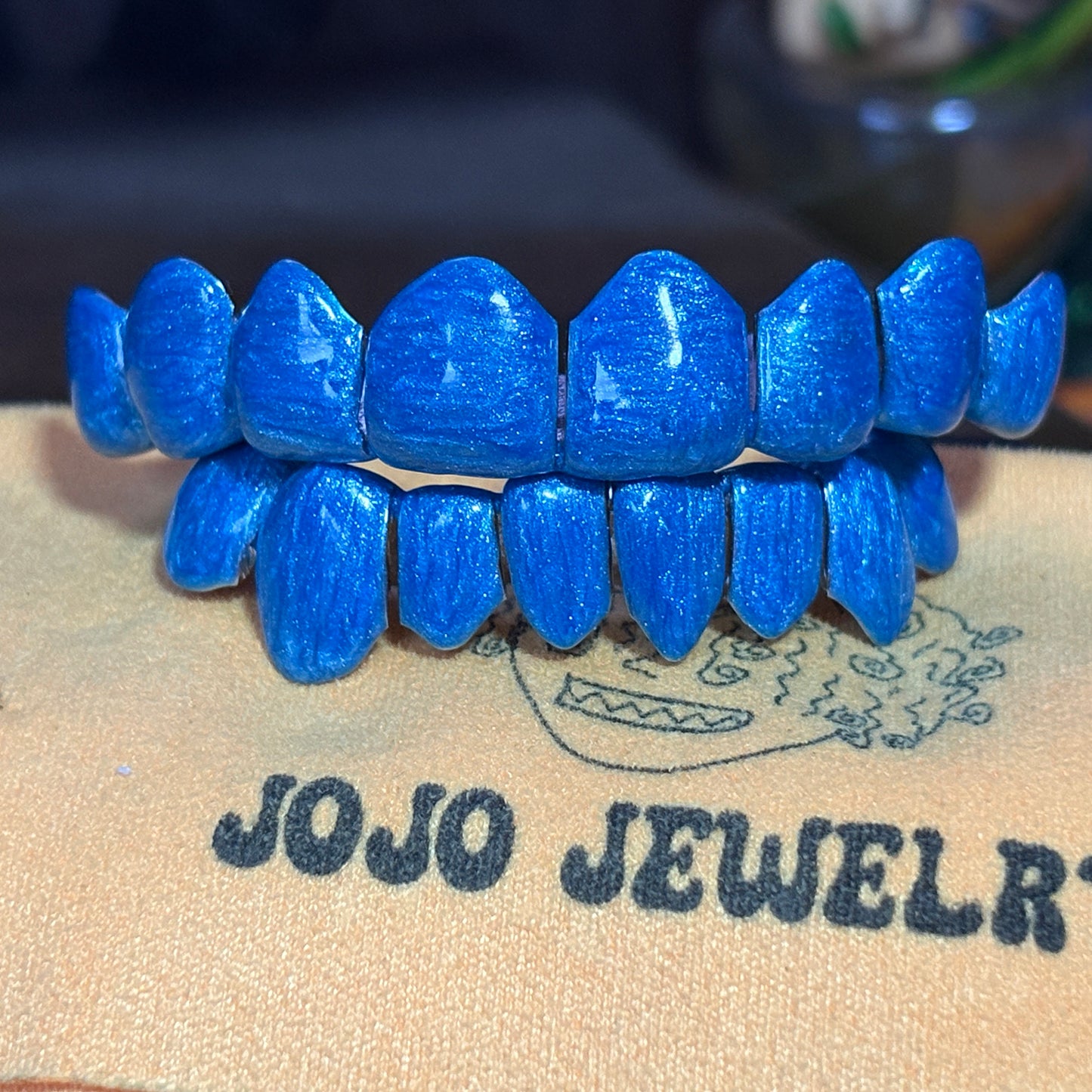 Ocean Blue Enamel Effect Grillz