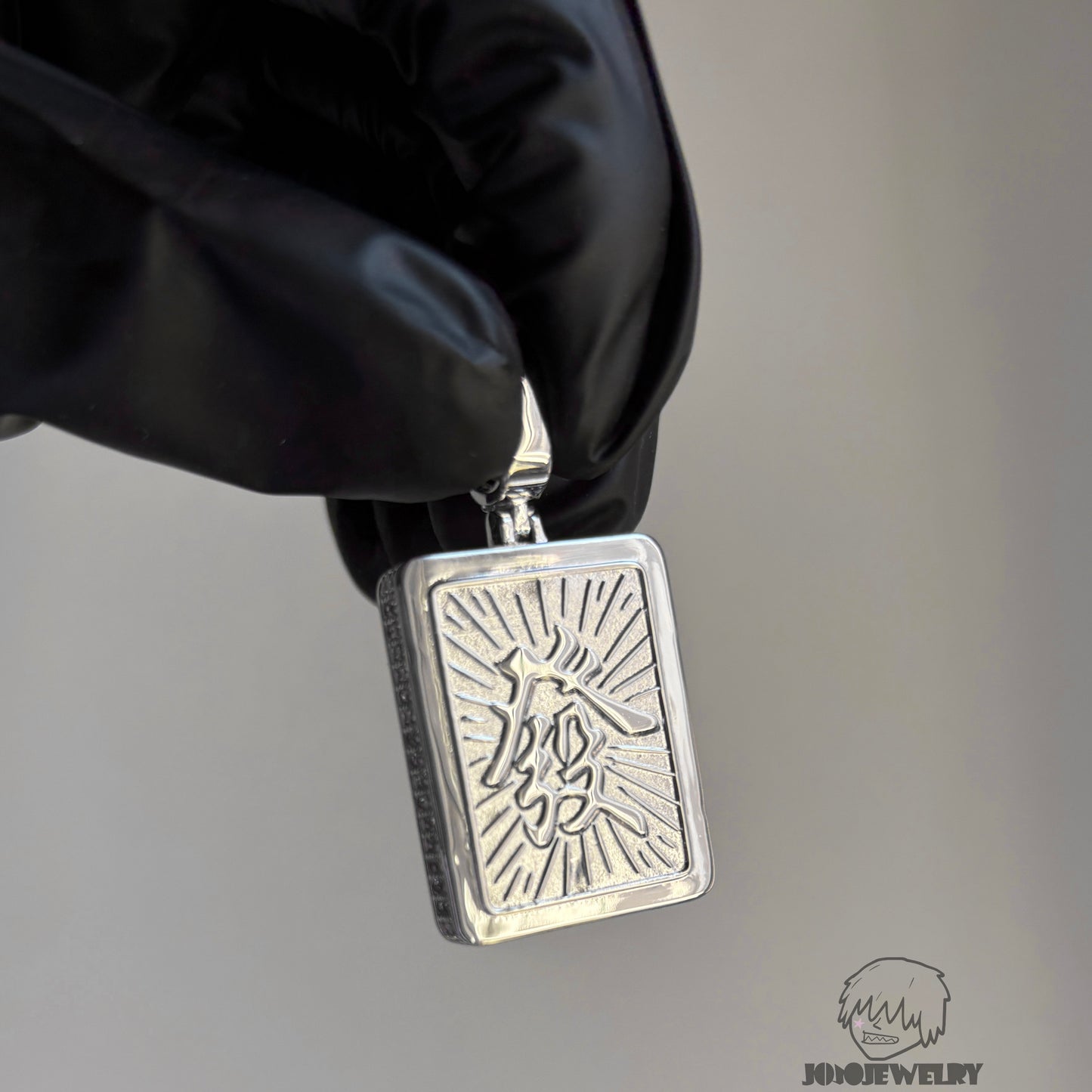 Iced "發" Chinese Character Pendant