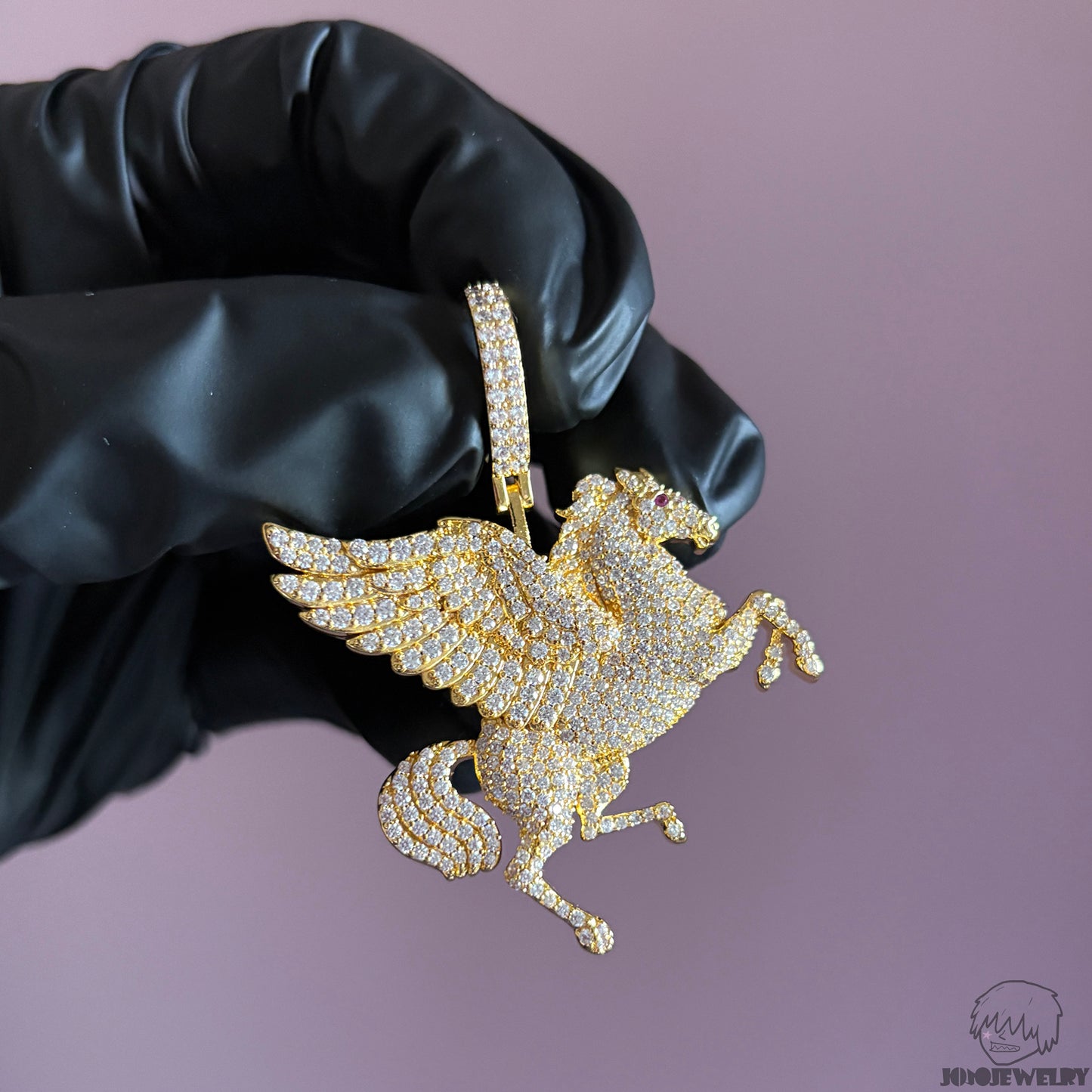 Iced Pegasus Pendant