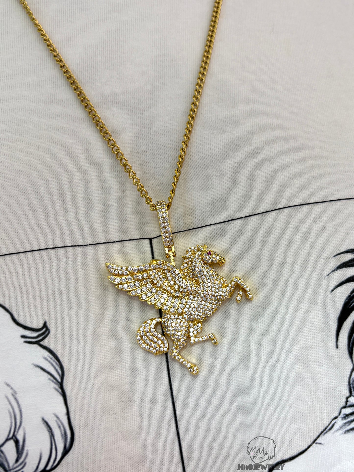 Iced Pegasus Pendant