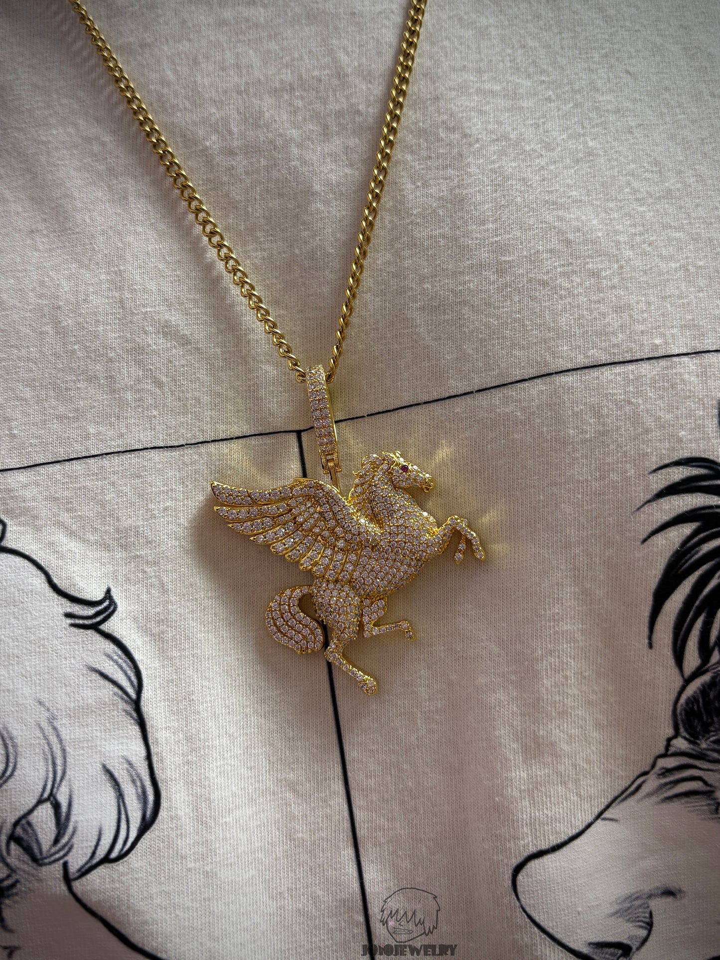 Iced Pegasus Pendant