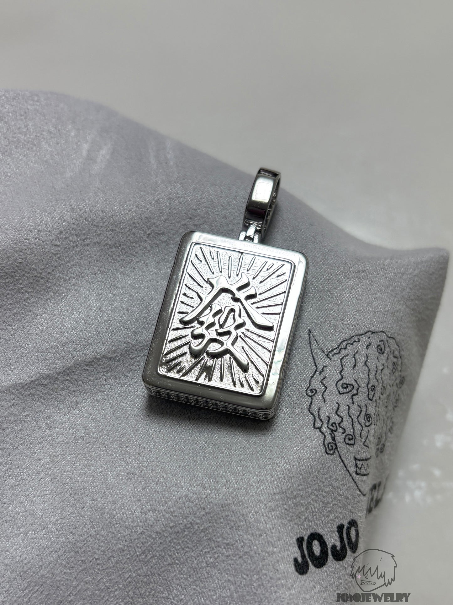 Iced "發" Chinese Character Pendant