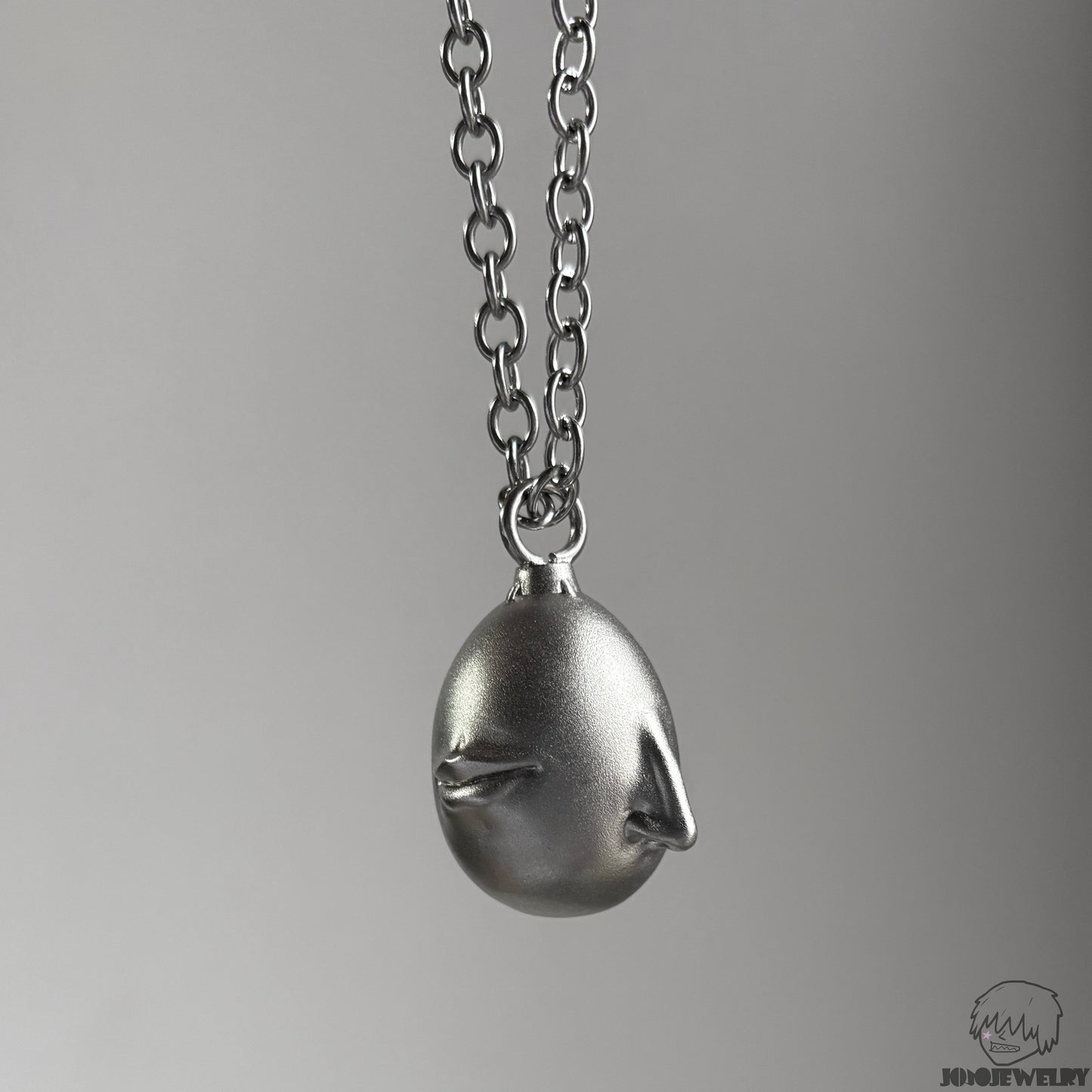 925 Sterling Silver Face Egg Pendant