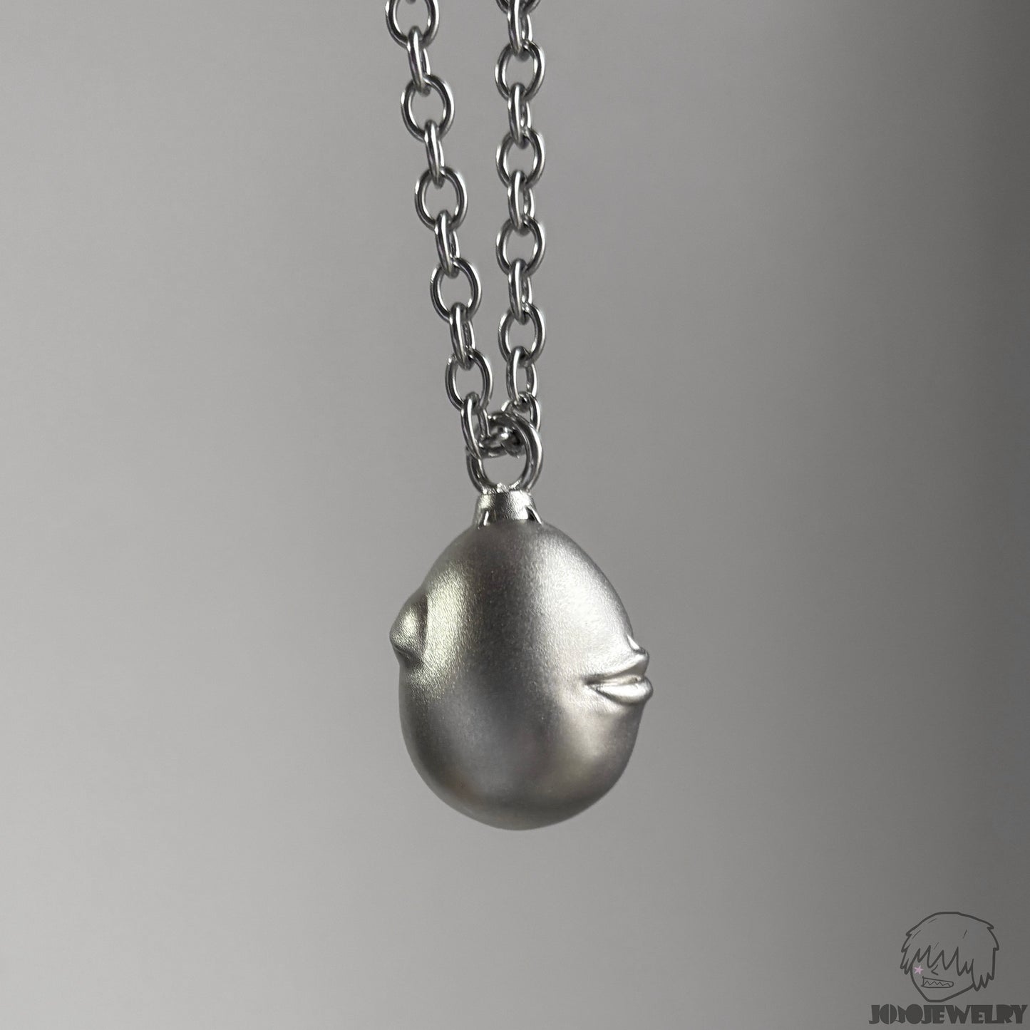 925 Sterling Silver Face Egg Pendant