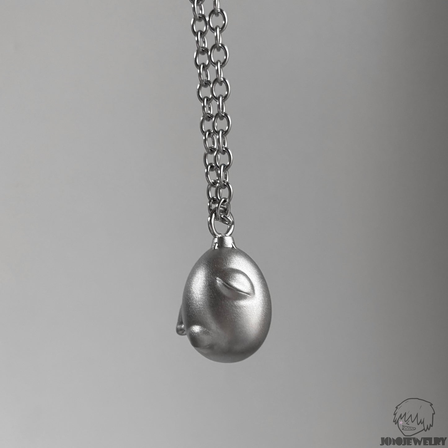 925 Sterling Silver Face Egg Pendant