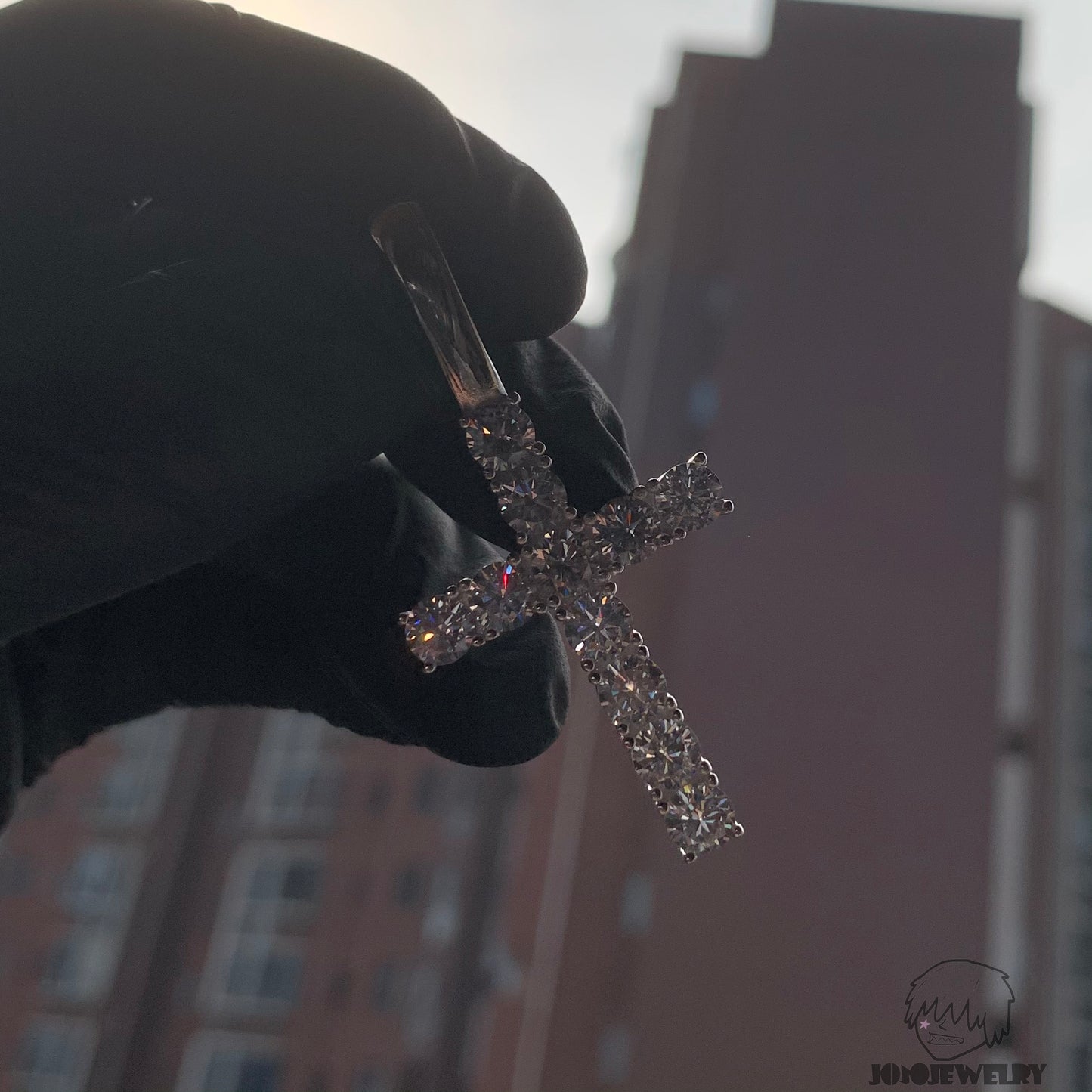 925 Silver VVS Moissanite Cross Pendant