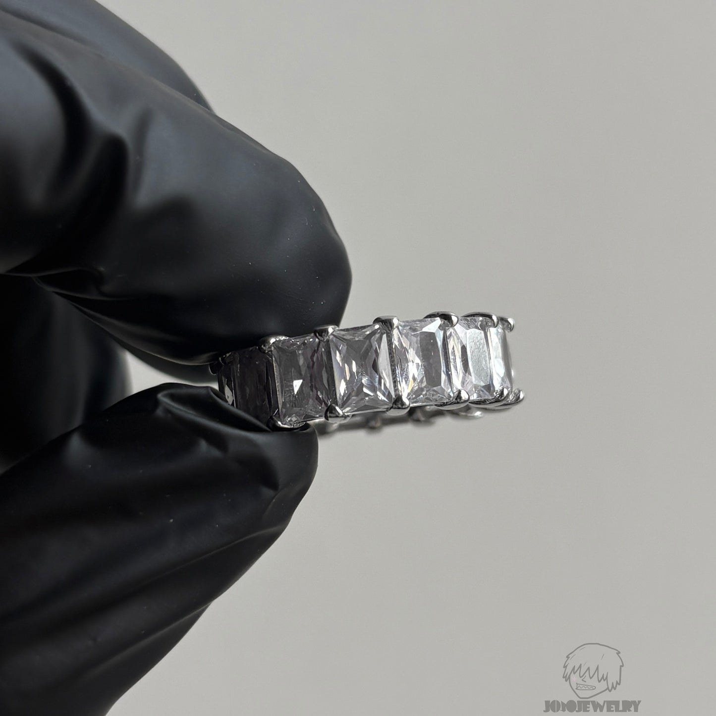 6mm 925 Sterling Silver Radiant Cut Eternity Band