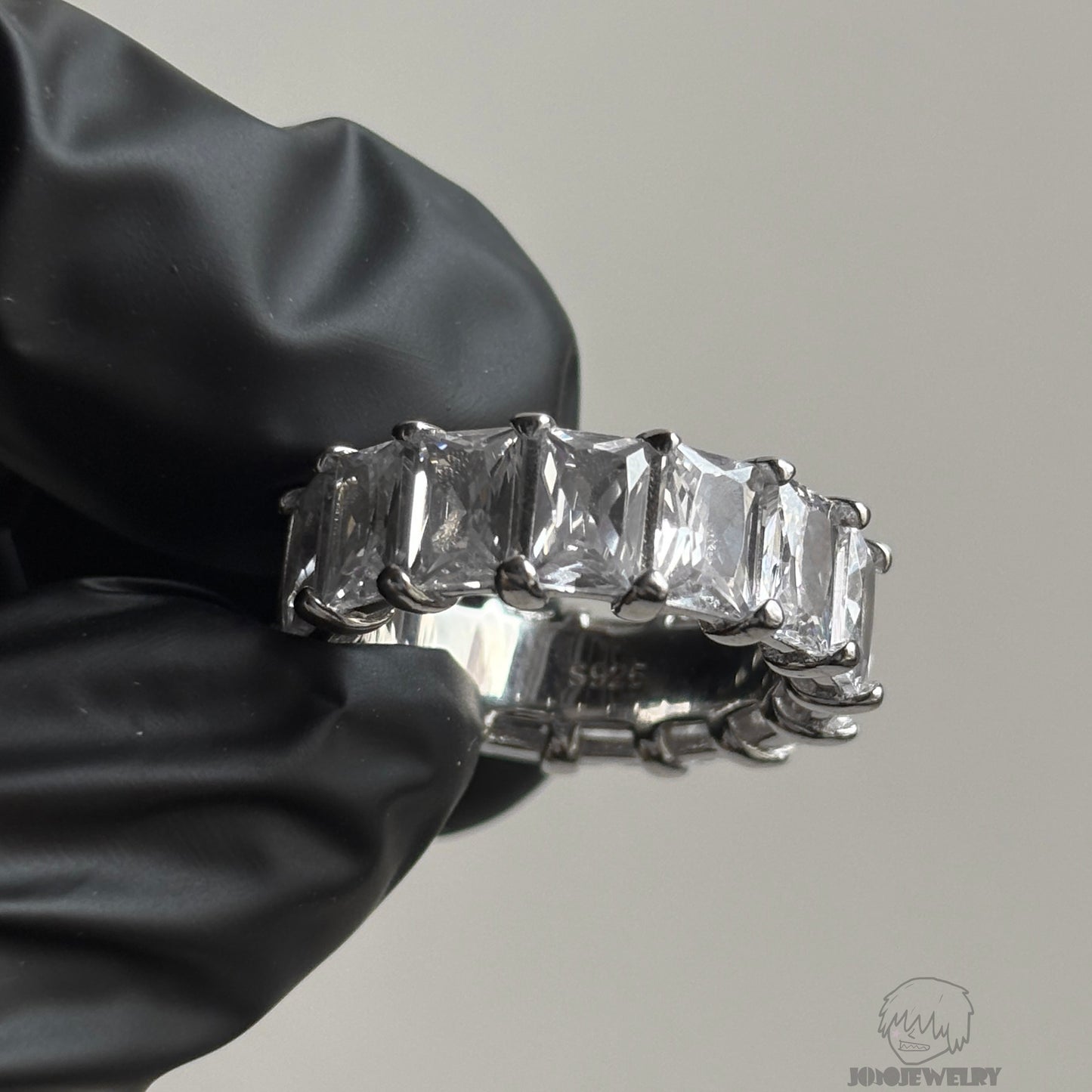 6mm 925 Sterling Silver Radiant Cut Eternity Band