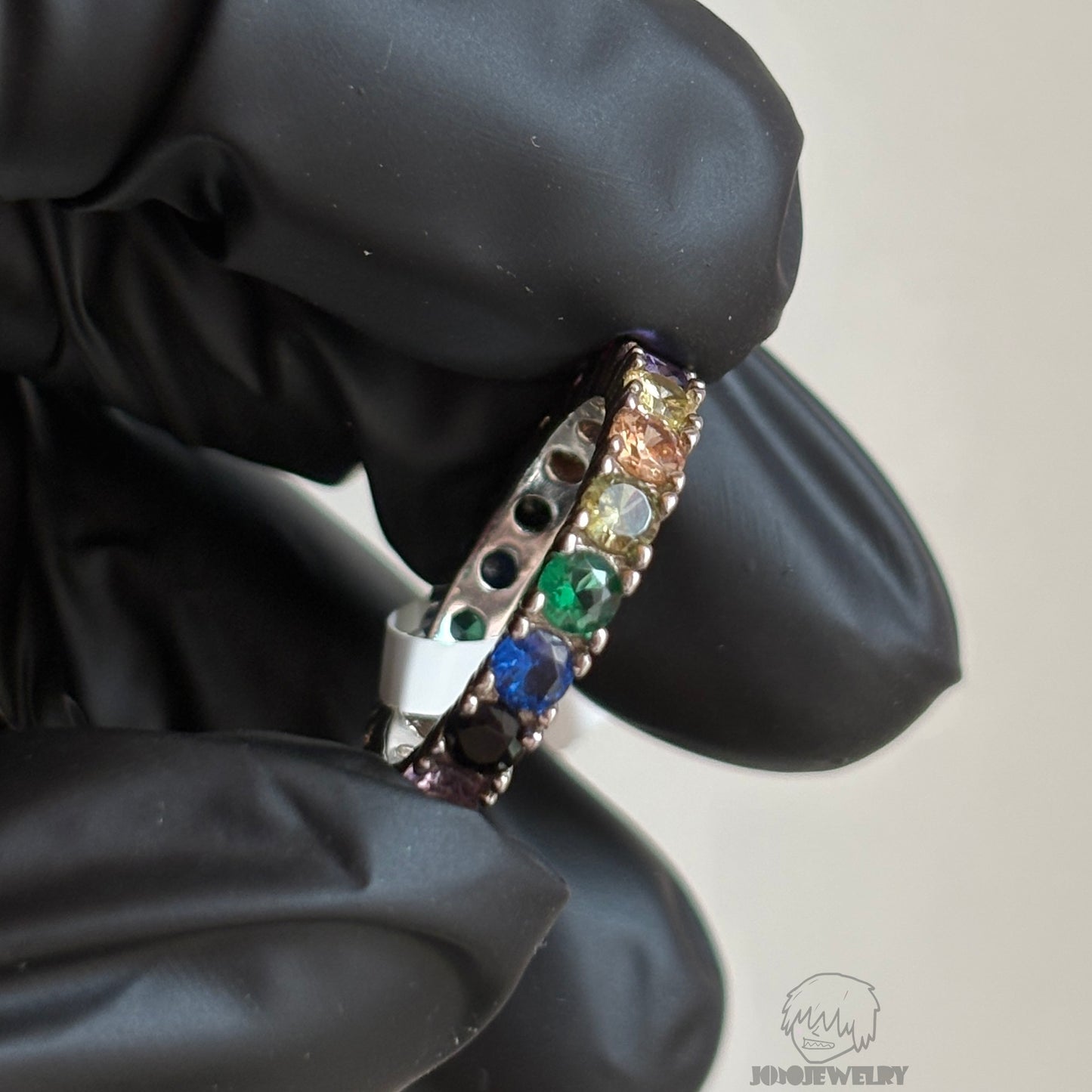 3mm 925 Sterling Silver Rainbow Eternity Band