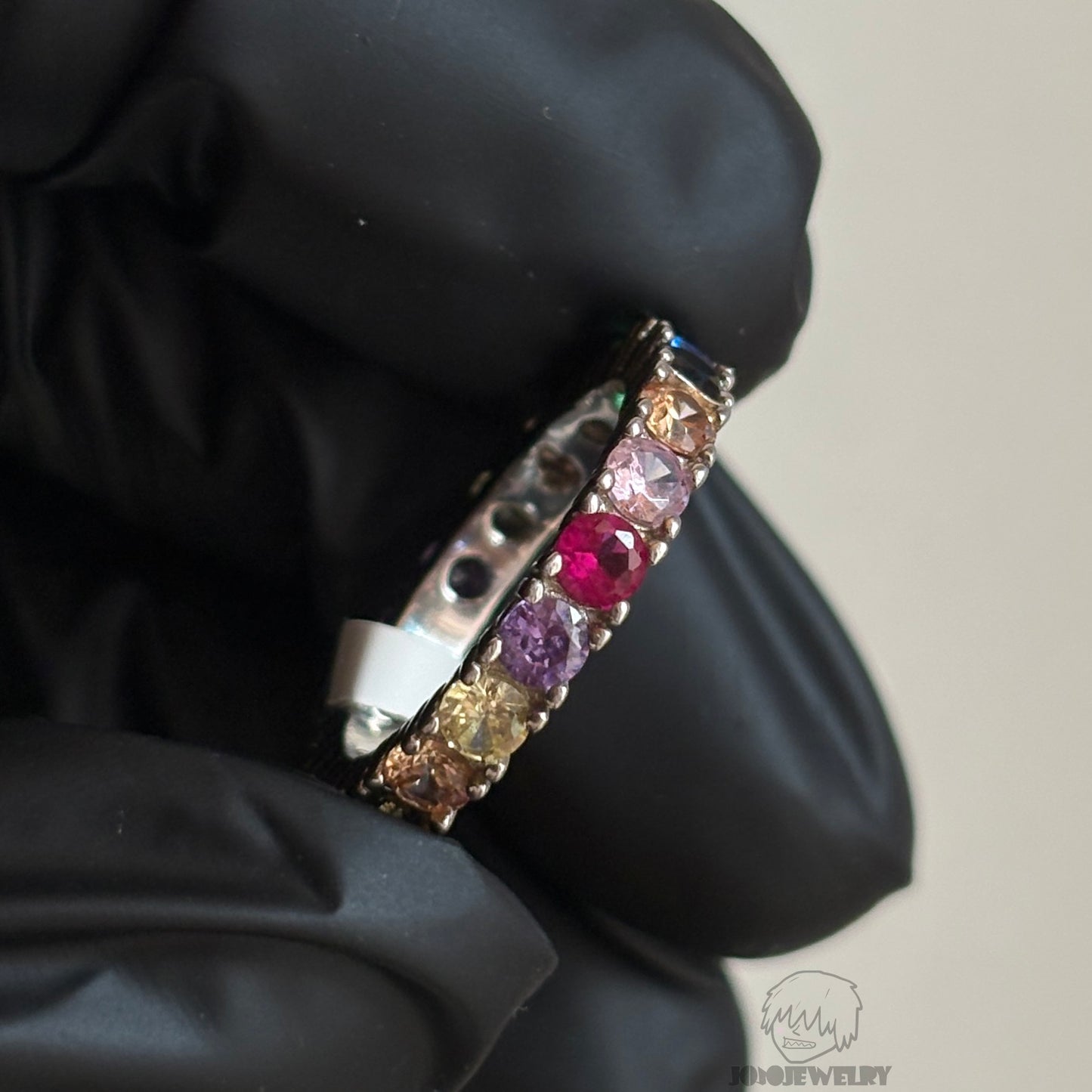 3mm 925 Sterling Silver Rainbow Eternity Band