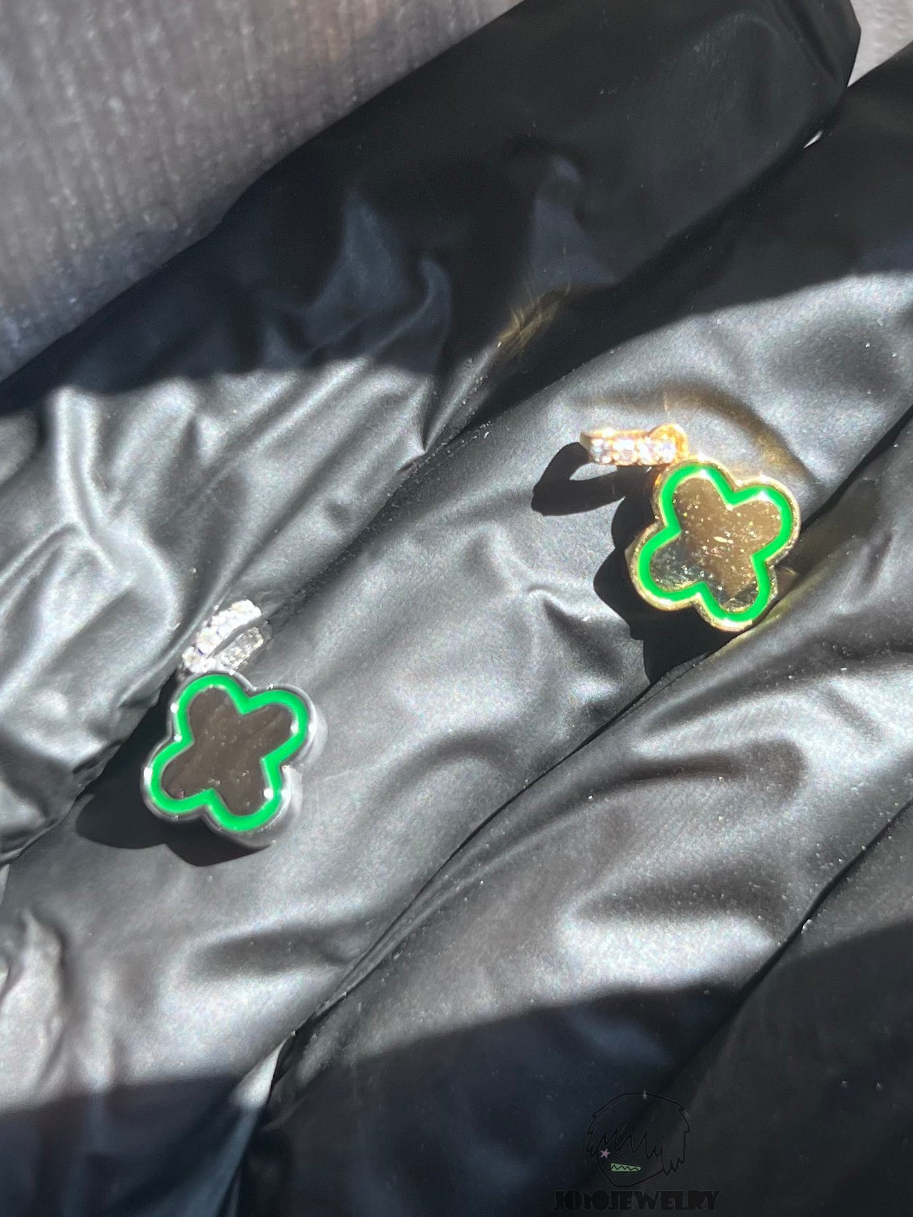 Green Enamel Quatrefoil Pendant