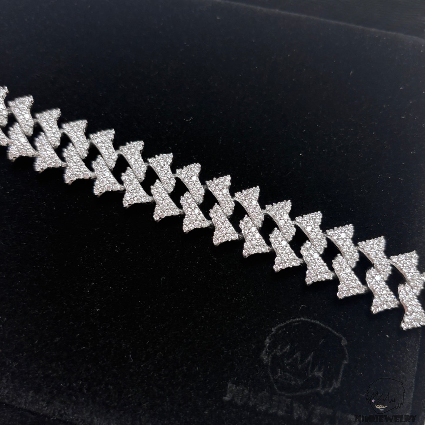 17mm 925 Silver Moissanite Iced Double-Point Cuban Chain