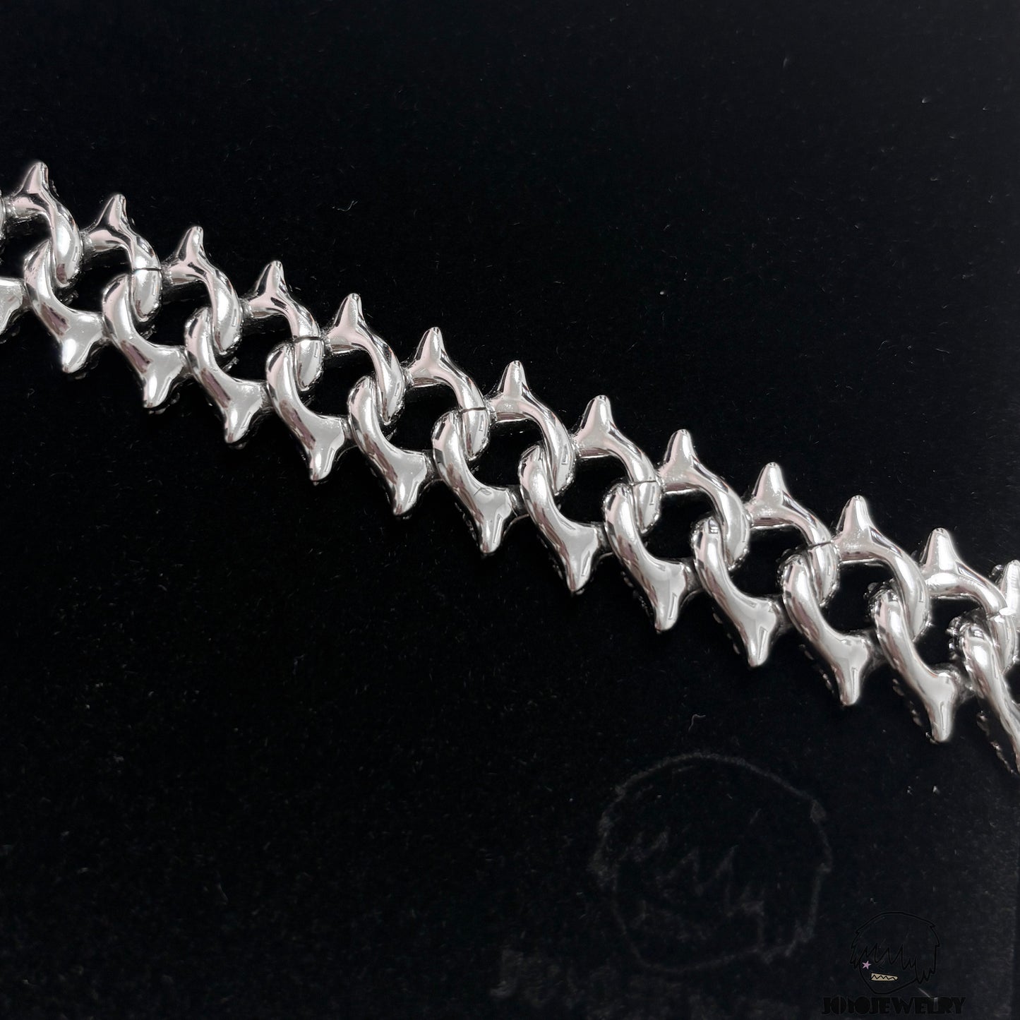 17mm 925 Silver Moissanite Iced Double-Point Cuban Chain