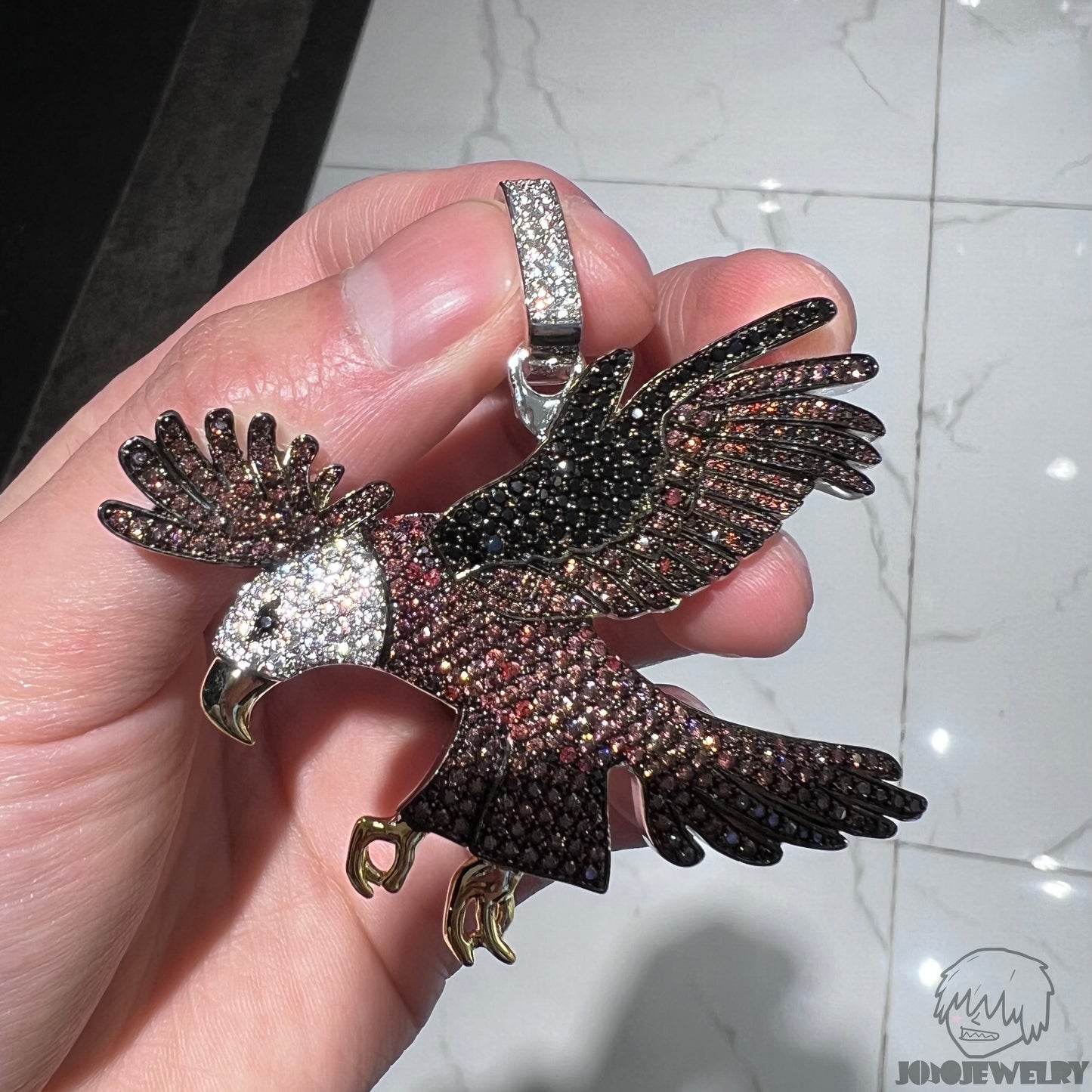 Iced Eagle Emoji Pendant