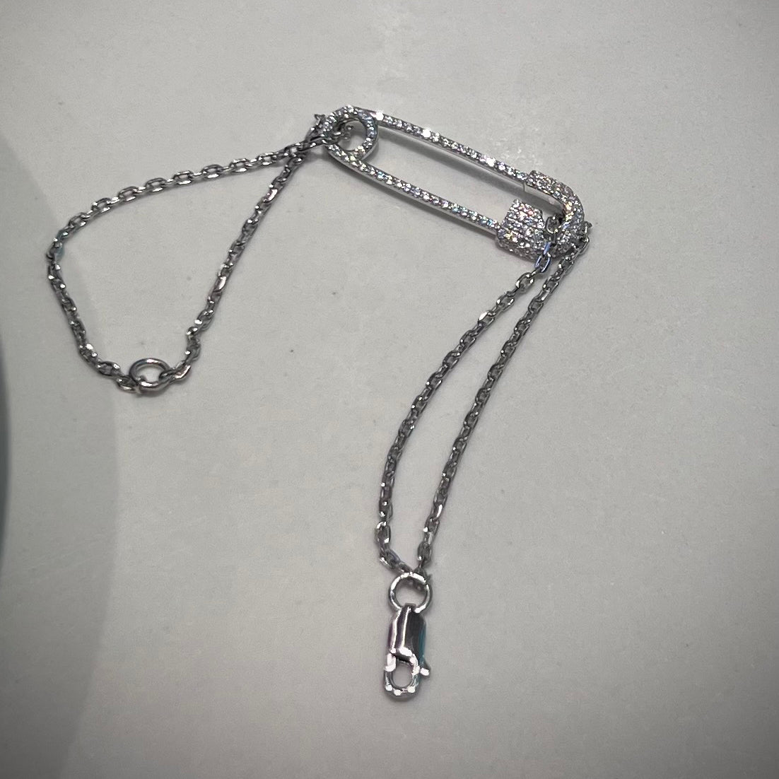 Lab-Grown Diamond Iced Out Safety Pin Bracelet