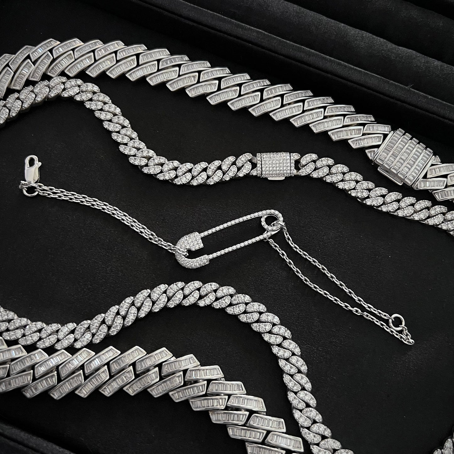 Lab-Grown Diamond Iced Out Safety Pin Bracelet