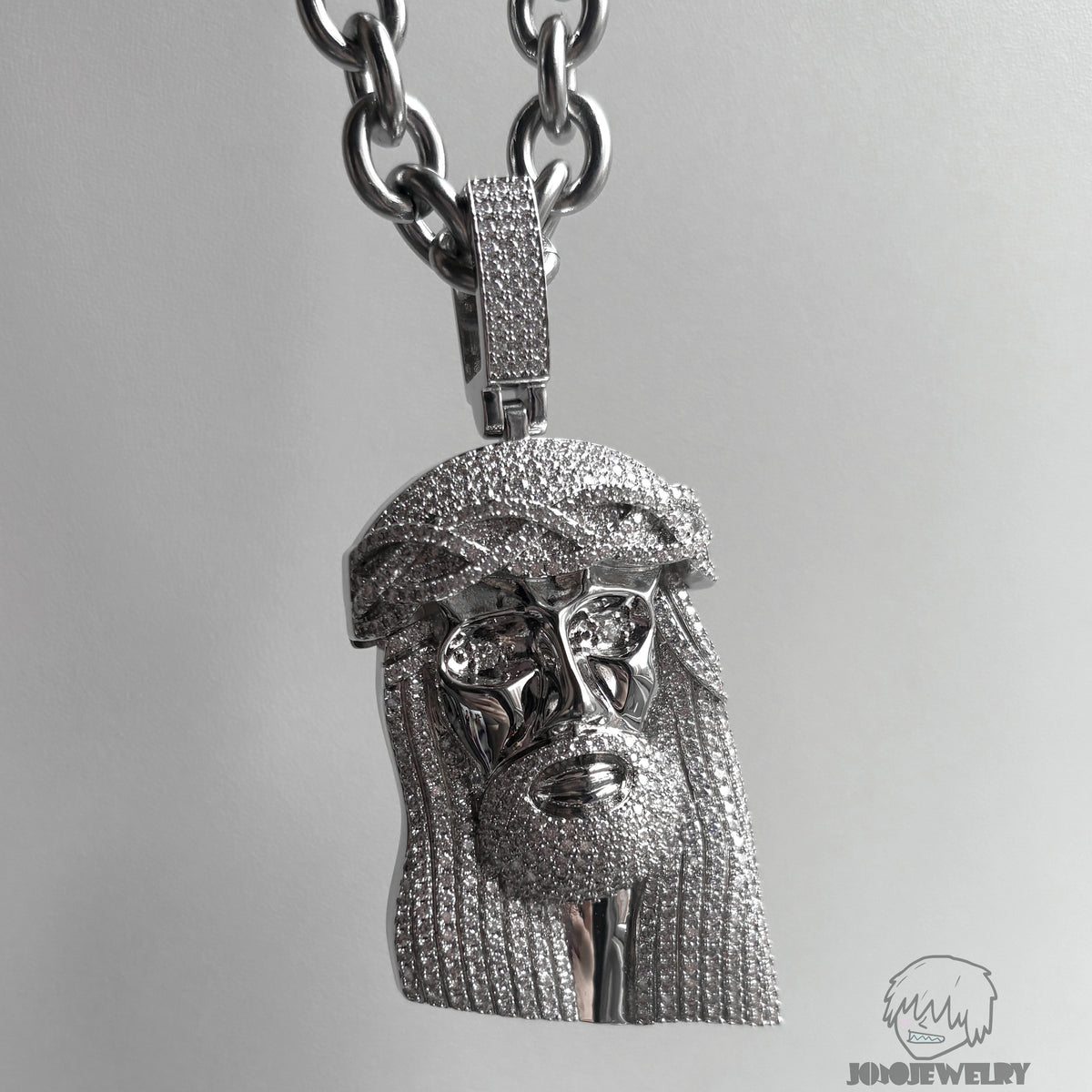 VVS Moissanite Iced Jesus Pendant & Necklace