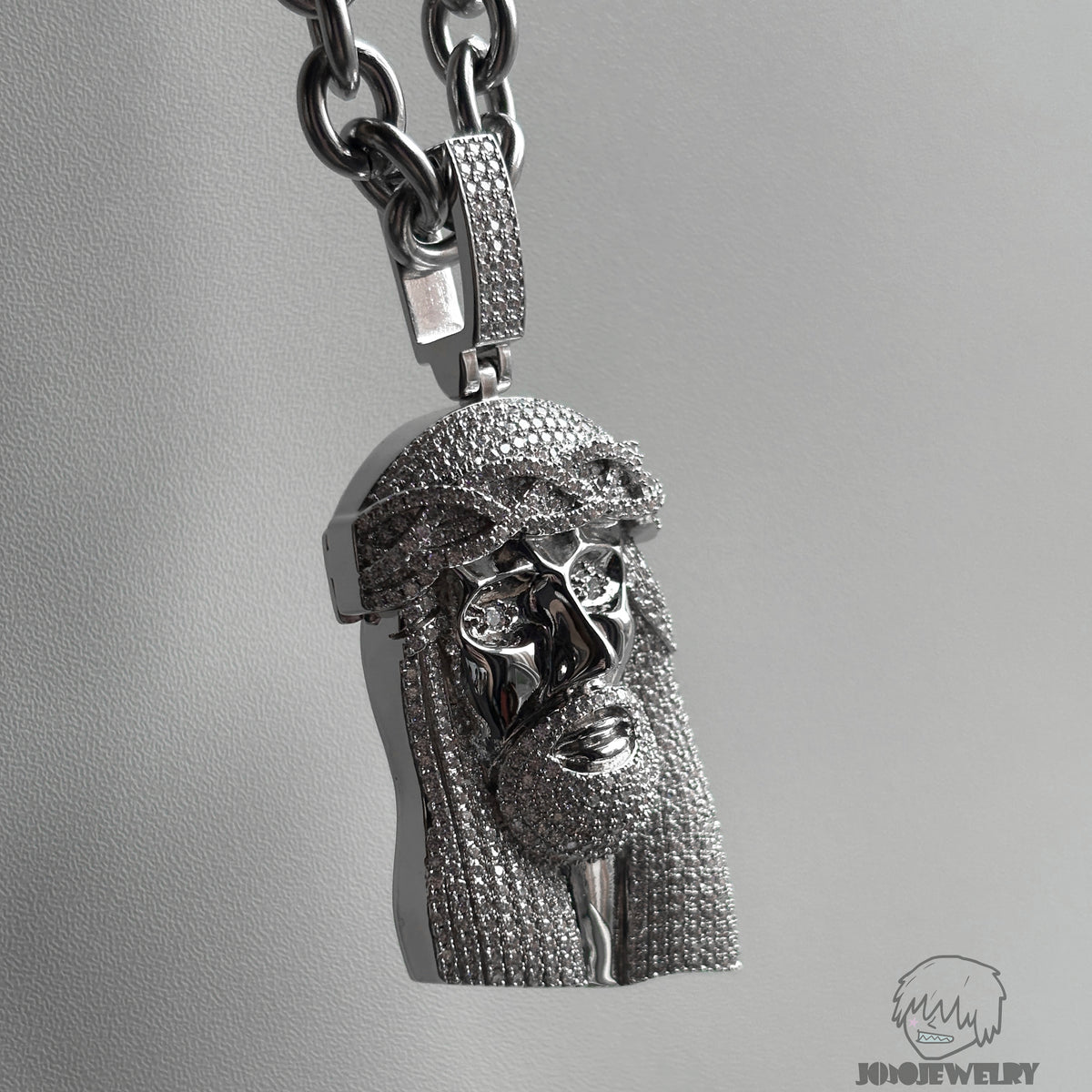 VVS Moissanite Iced Jesus Pendant & Necklace