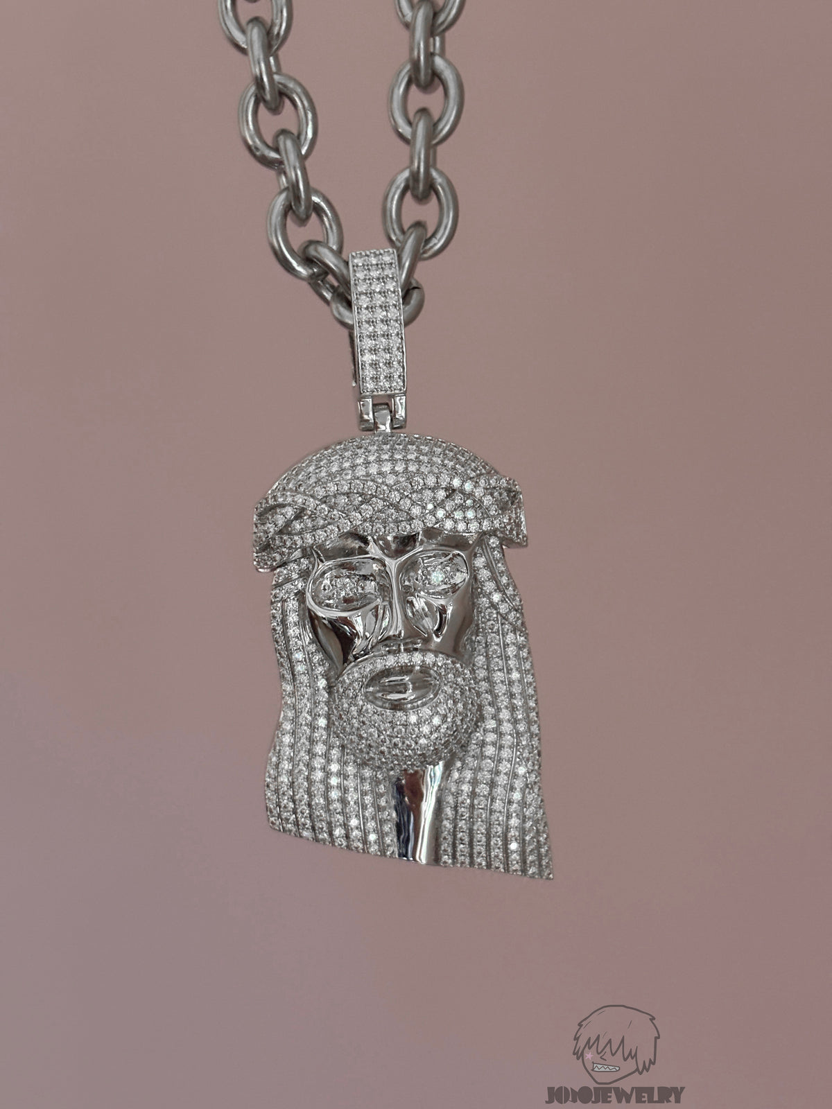 VVS Moissanite Iced Jesus Pendant & Necklace