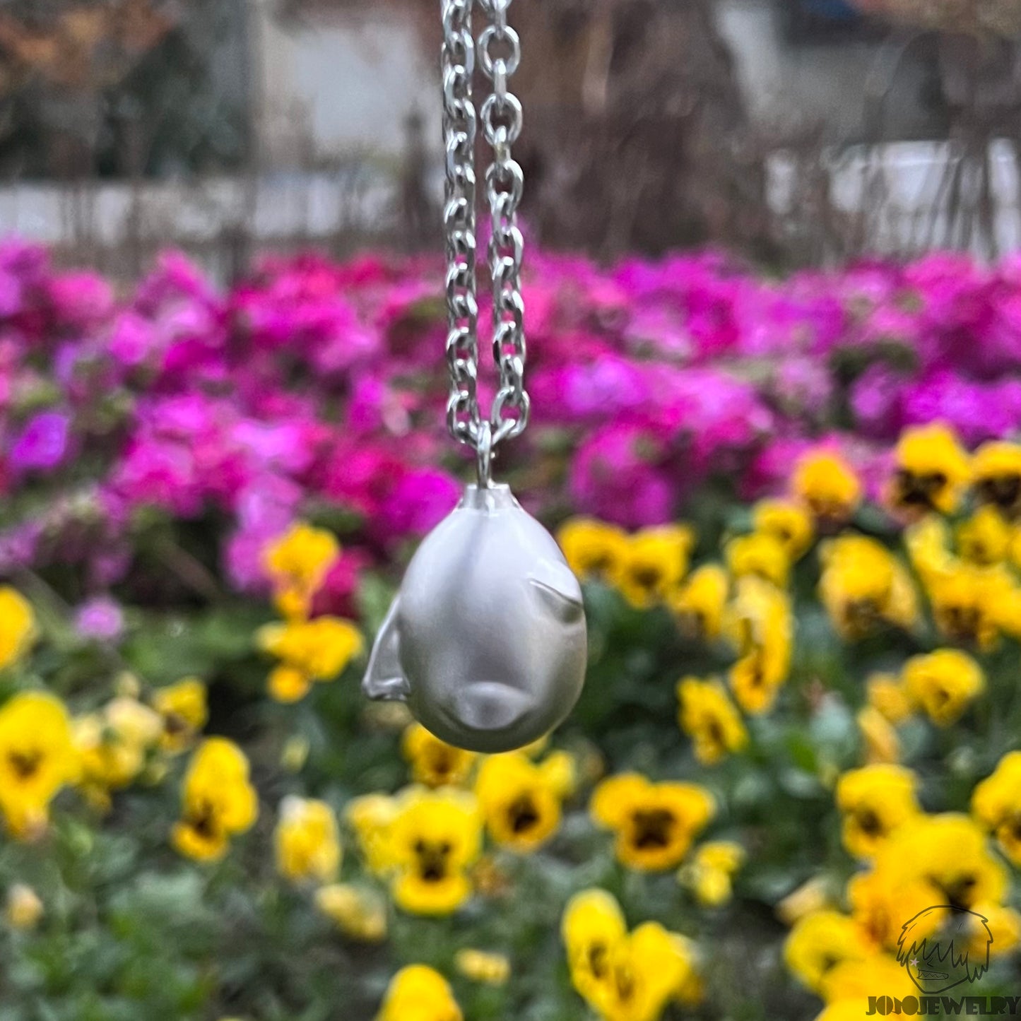 925 Sterling Silver Face Egg Pendant